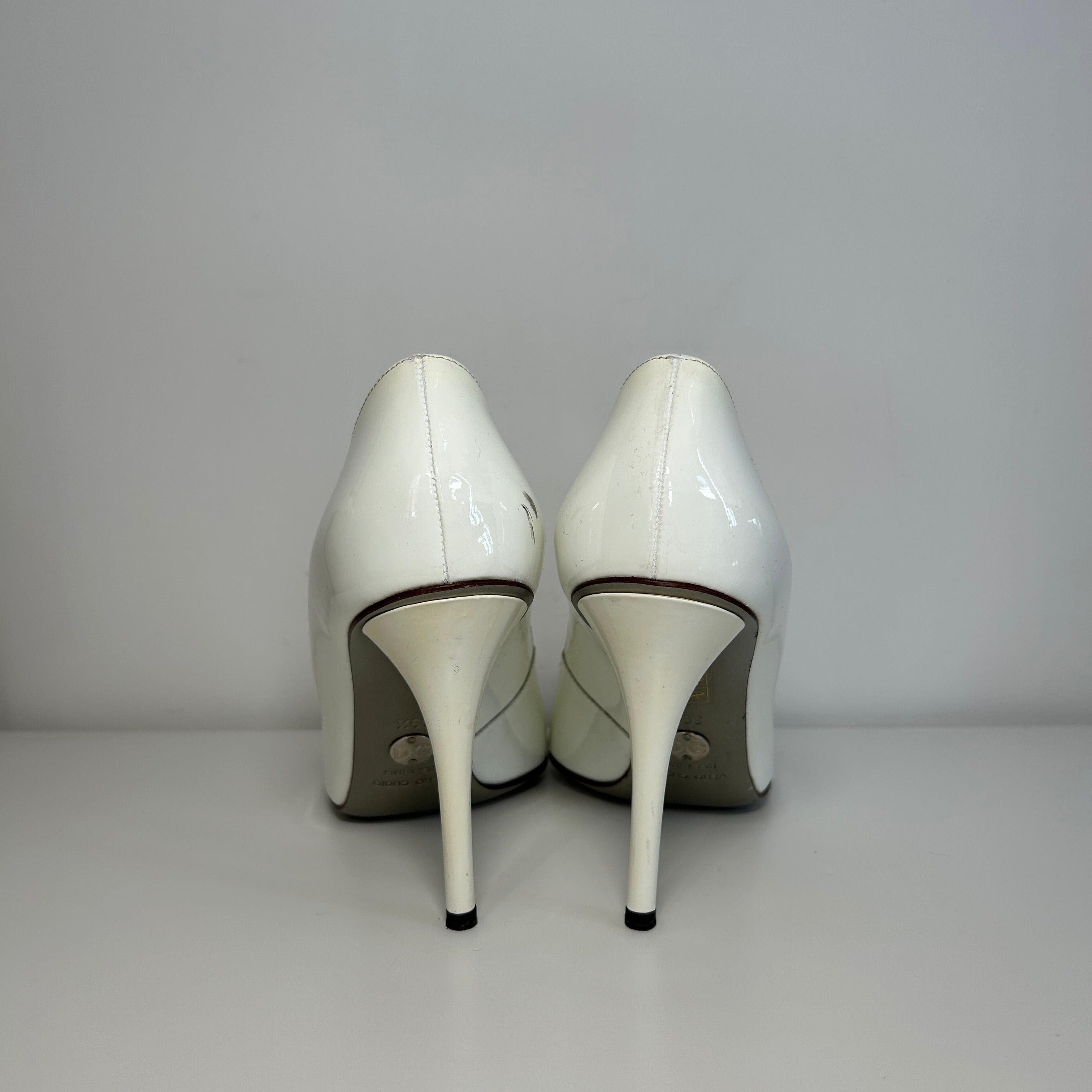 White Patent Leather Heels