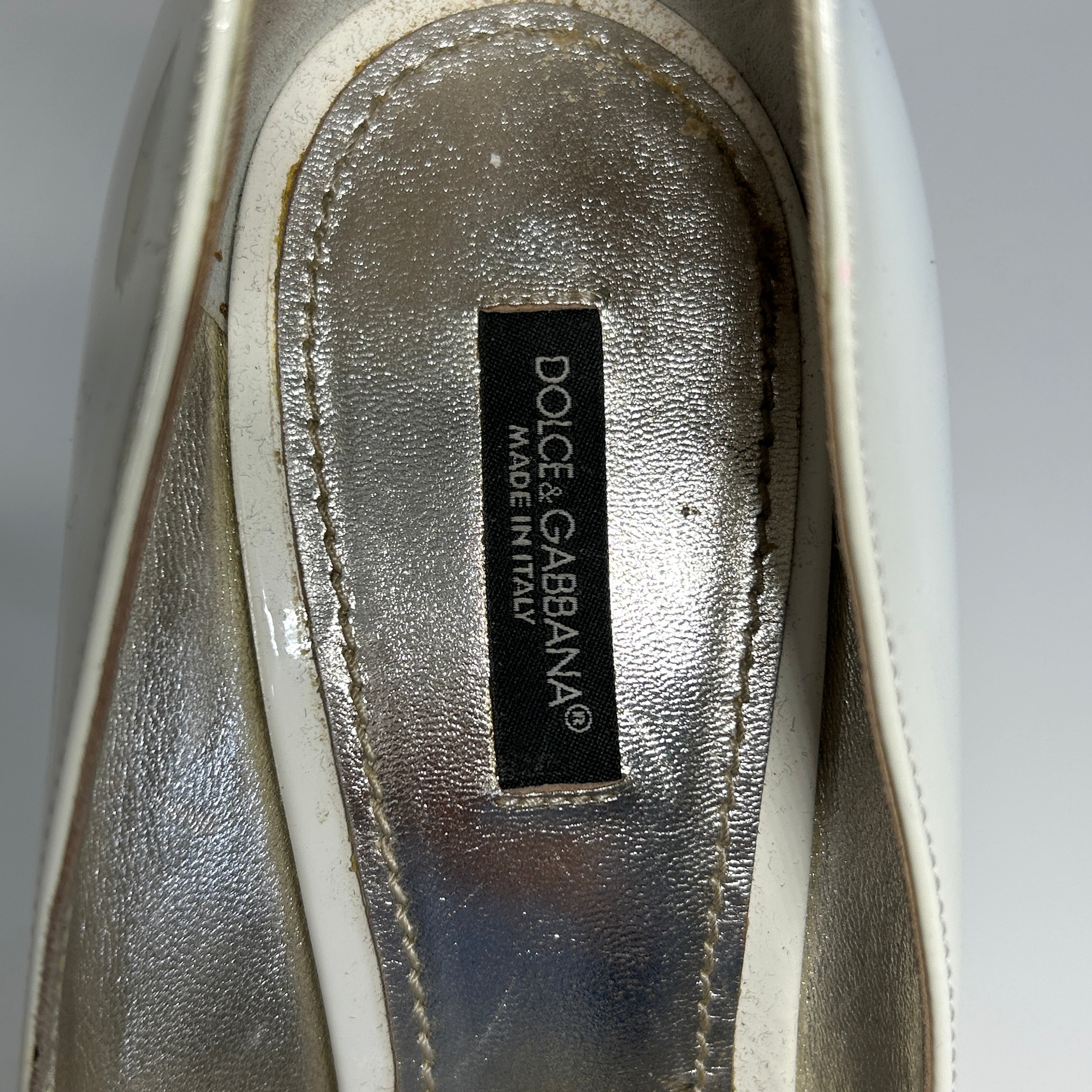 White Patent Leather Heels