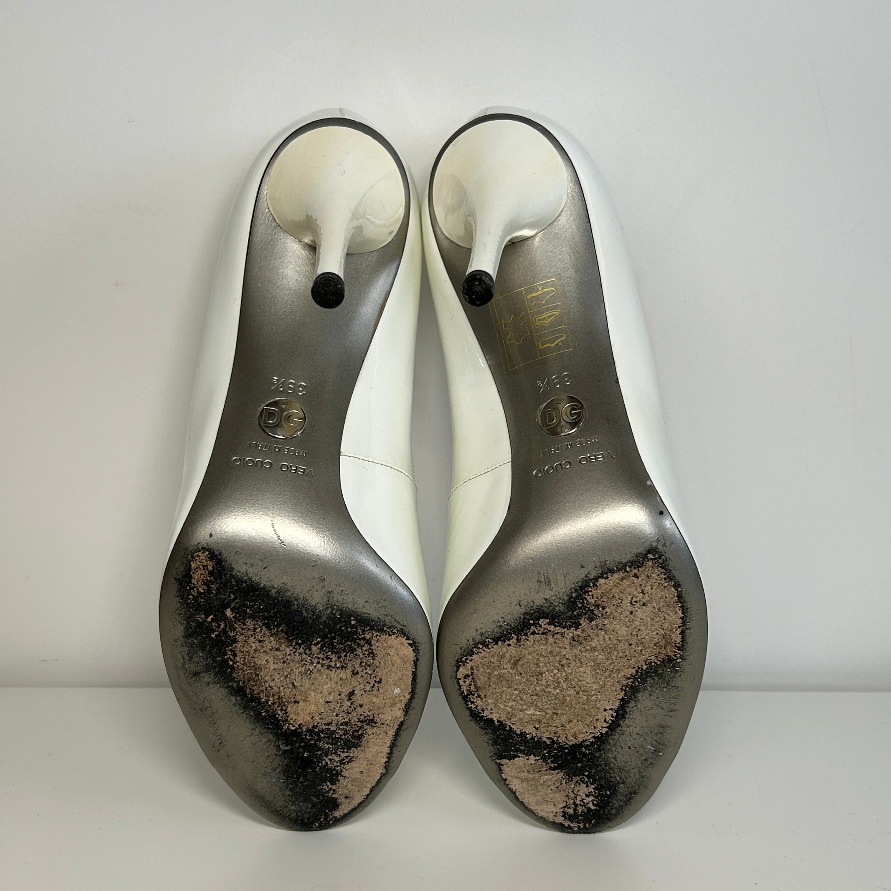 White Patent Leather Heels