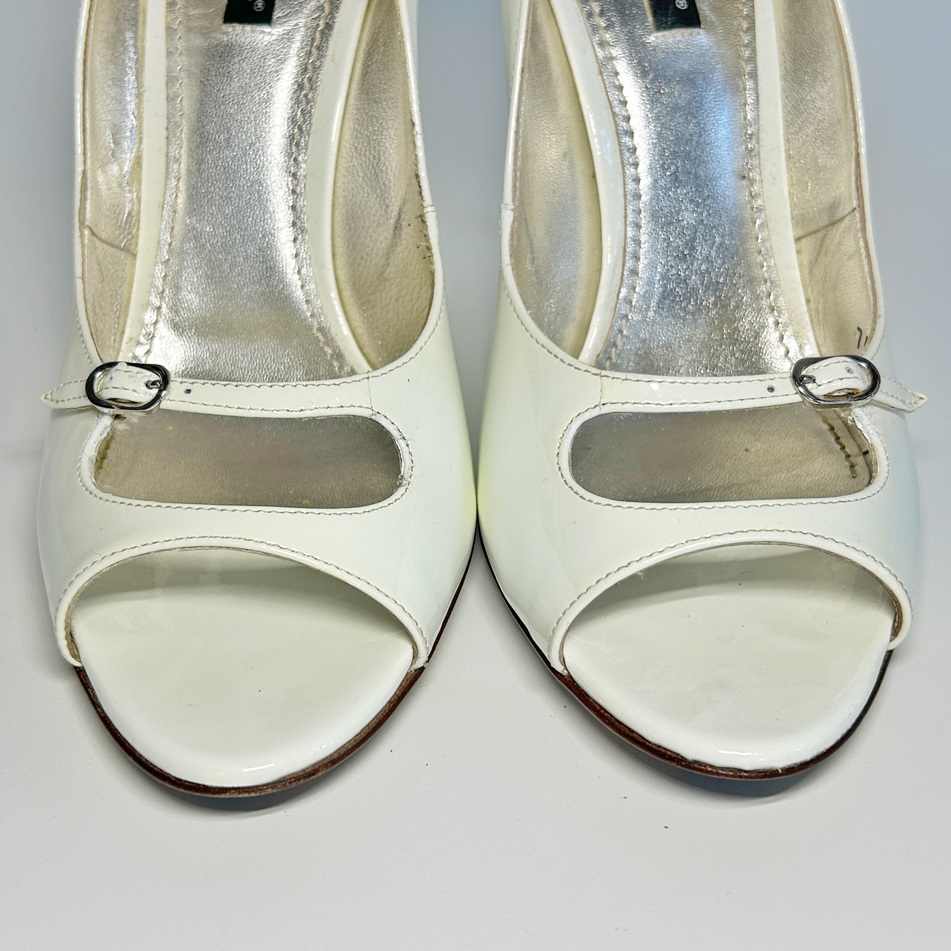 White Patent Leather Heels