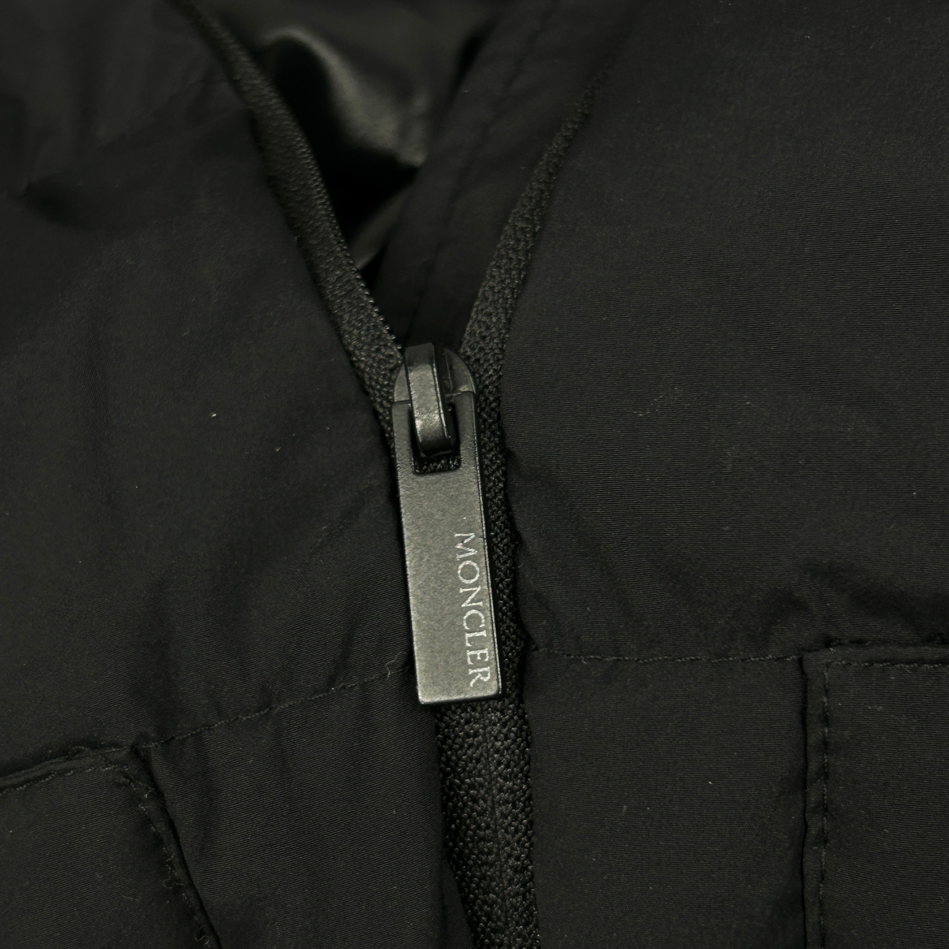 Black Nylon Down Fill Short Hooded Puffer Anwar Guibotto Jacket w/SBHW