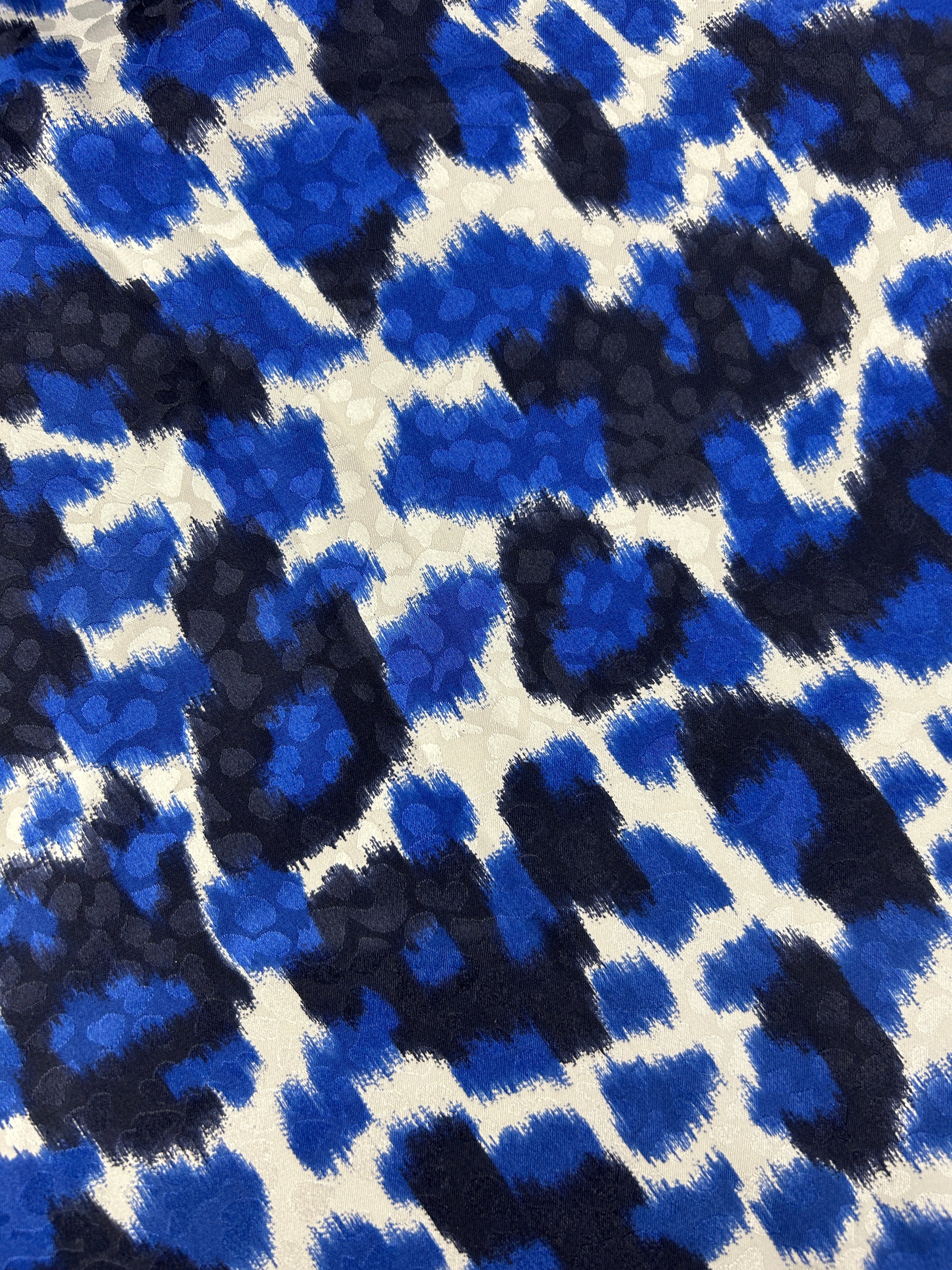 Stephen Sprouse Silk Red/Blue/White/Black/Teal Leopard Print Shawl