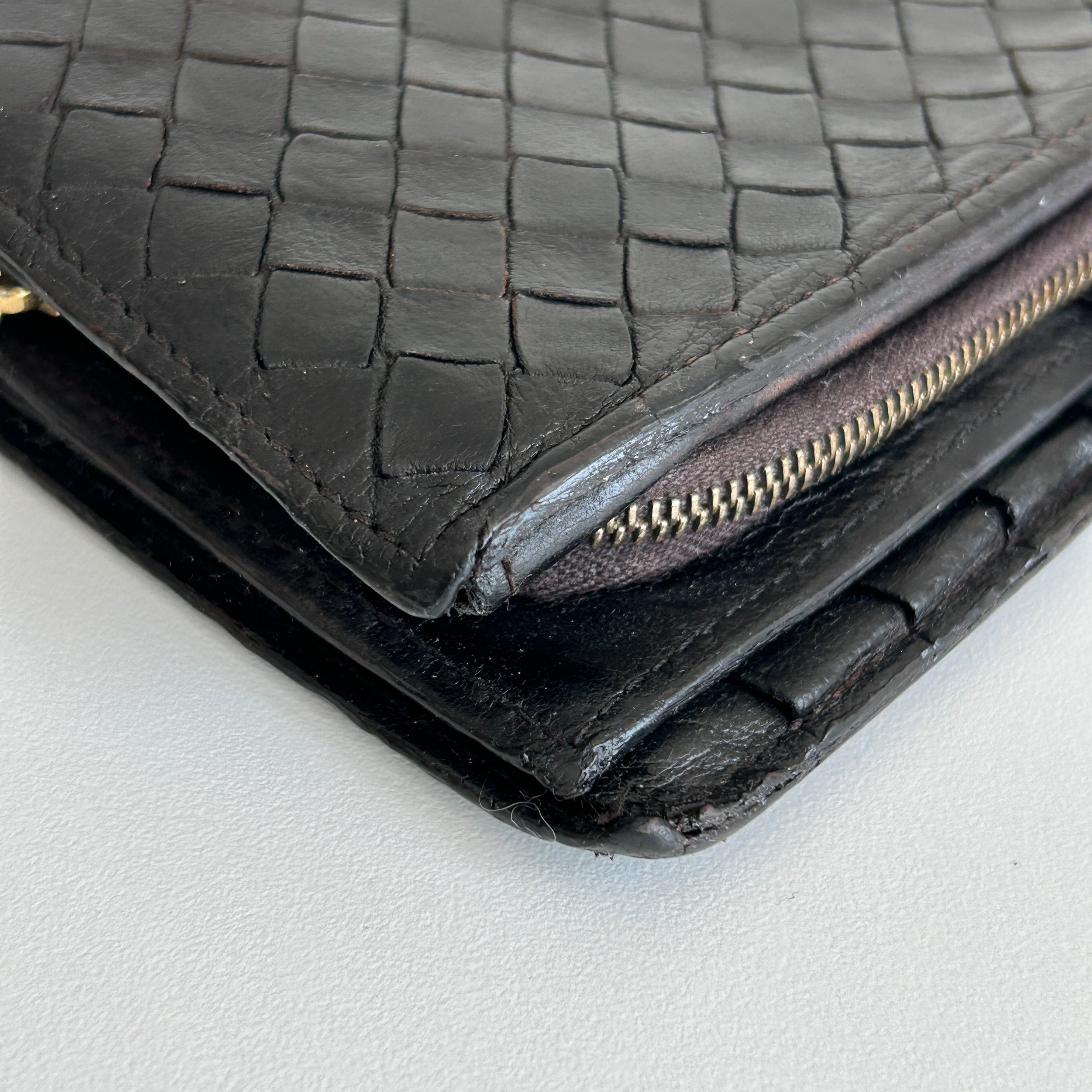 Vintage Intrecciato Weave French Purse