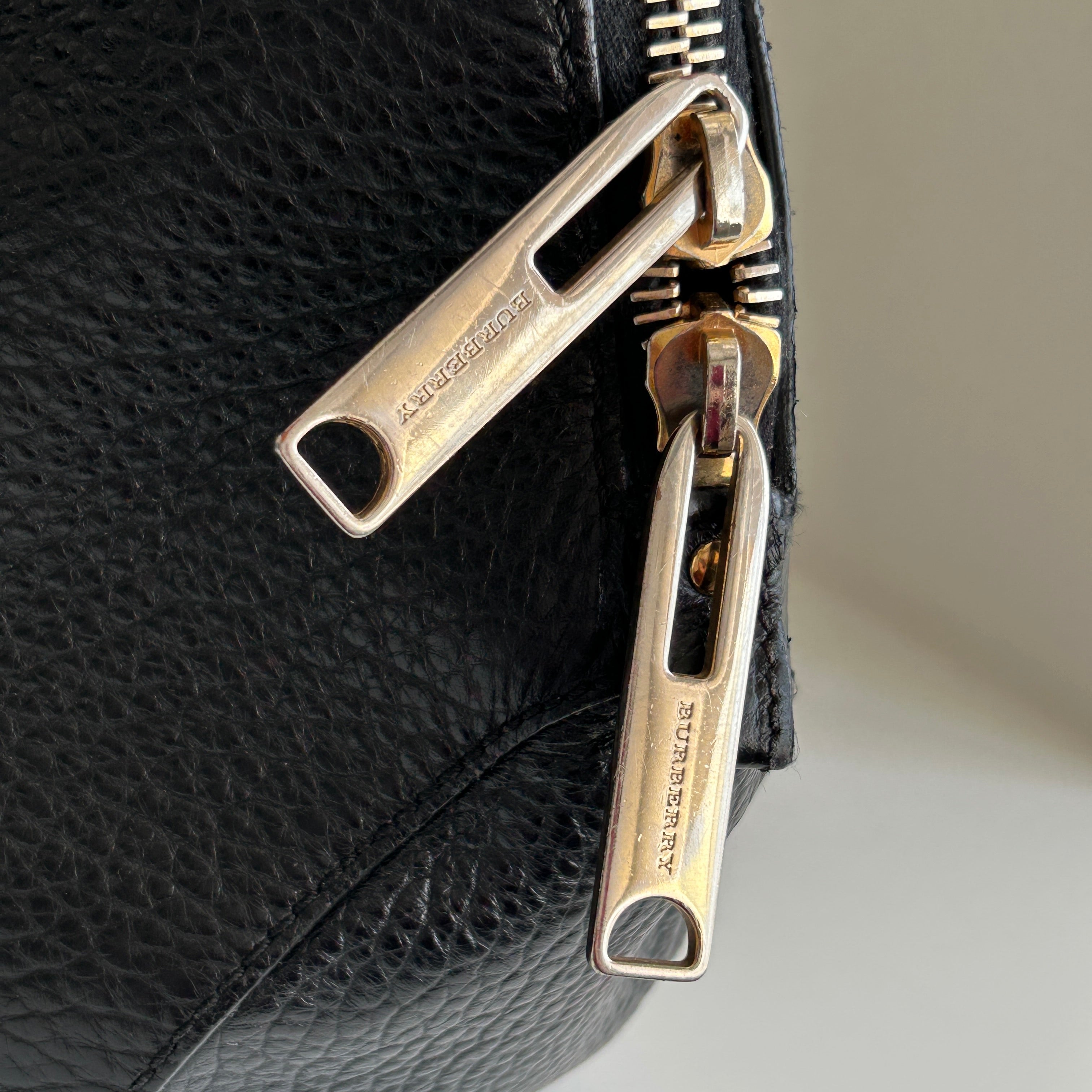 Black Leather Top Handle Bag