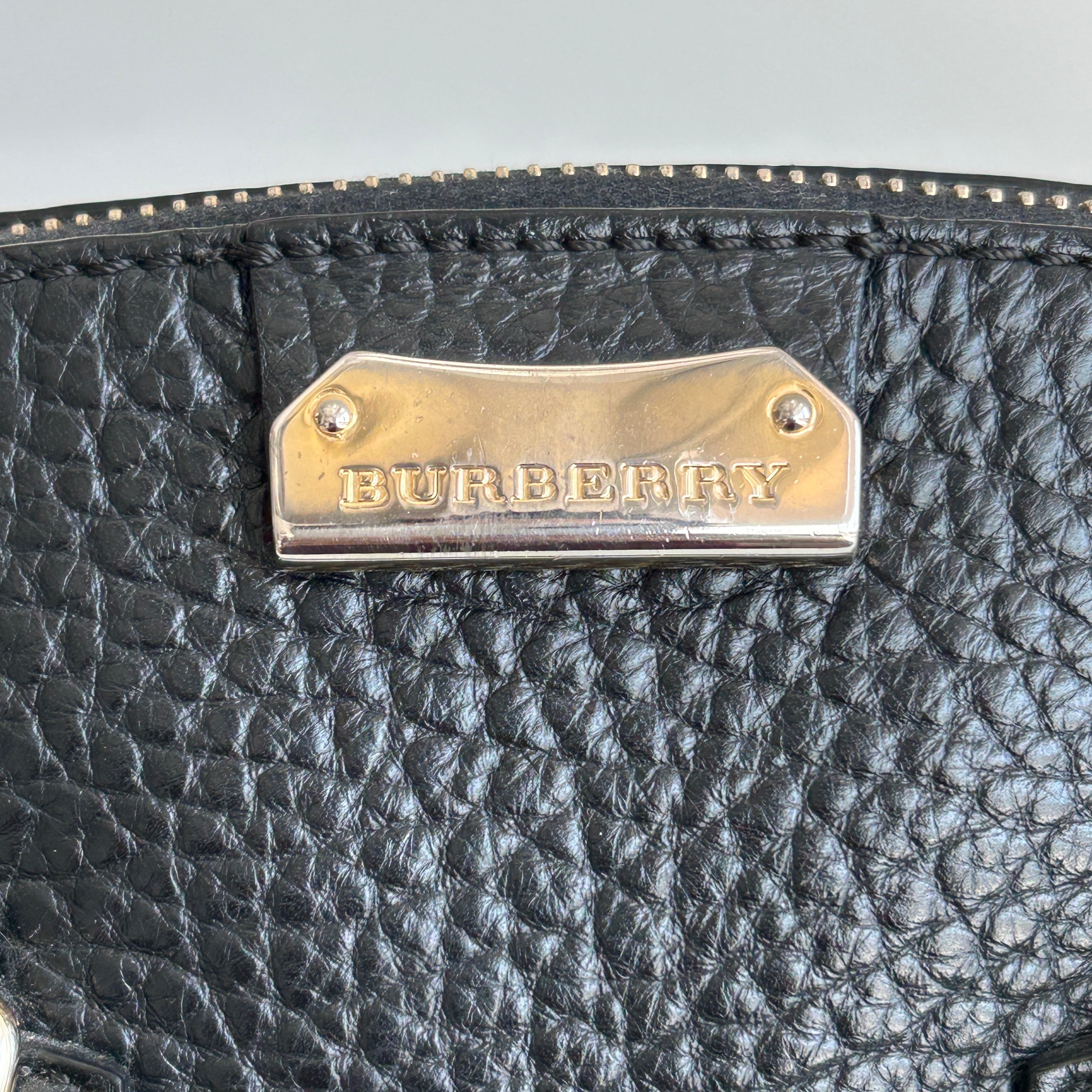 Black Leather Top Handle Bag
