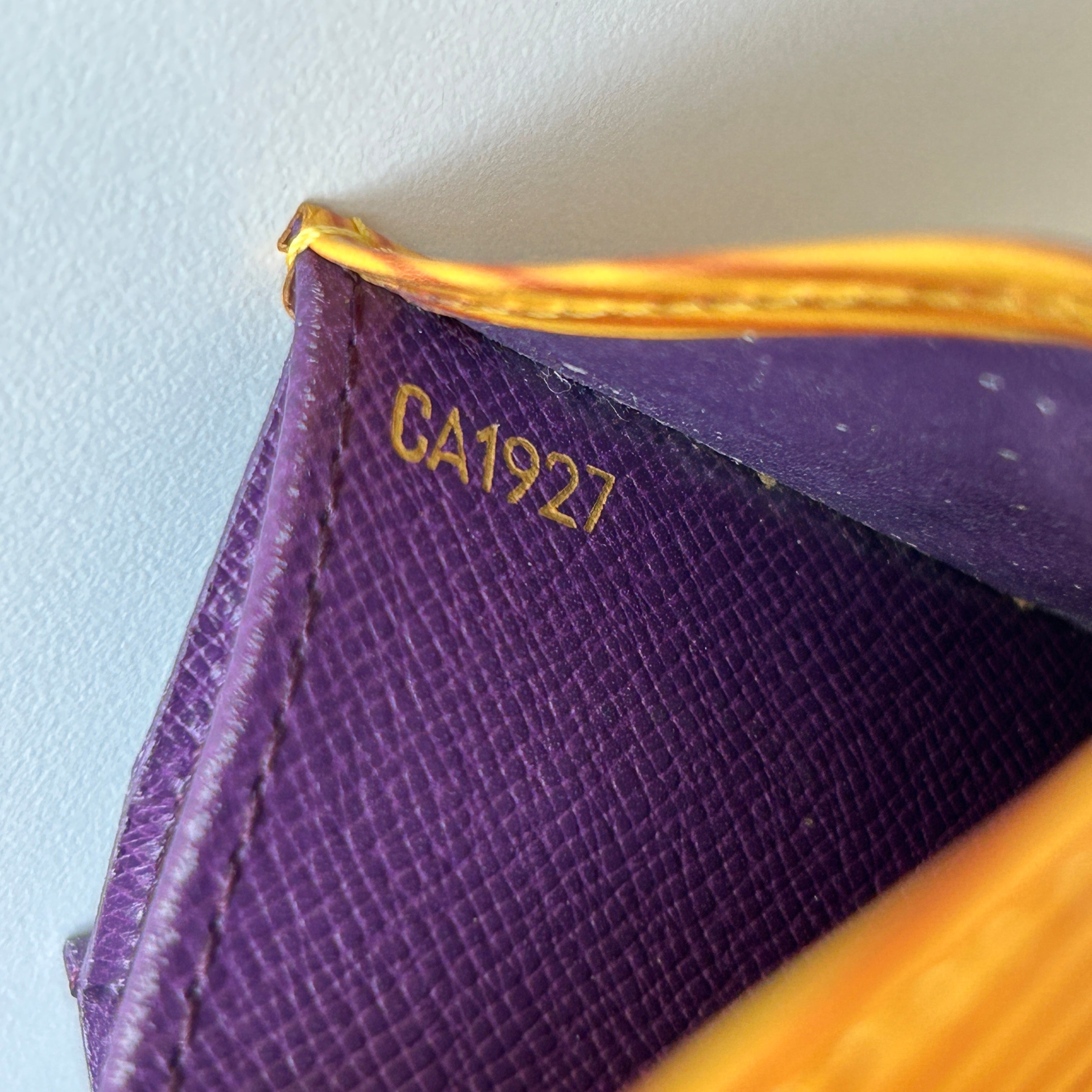 Yellow Epi Leather Elise Wallet