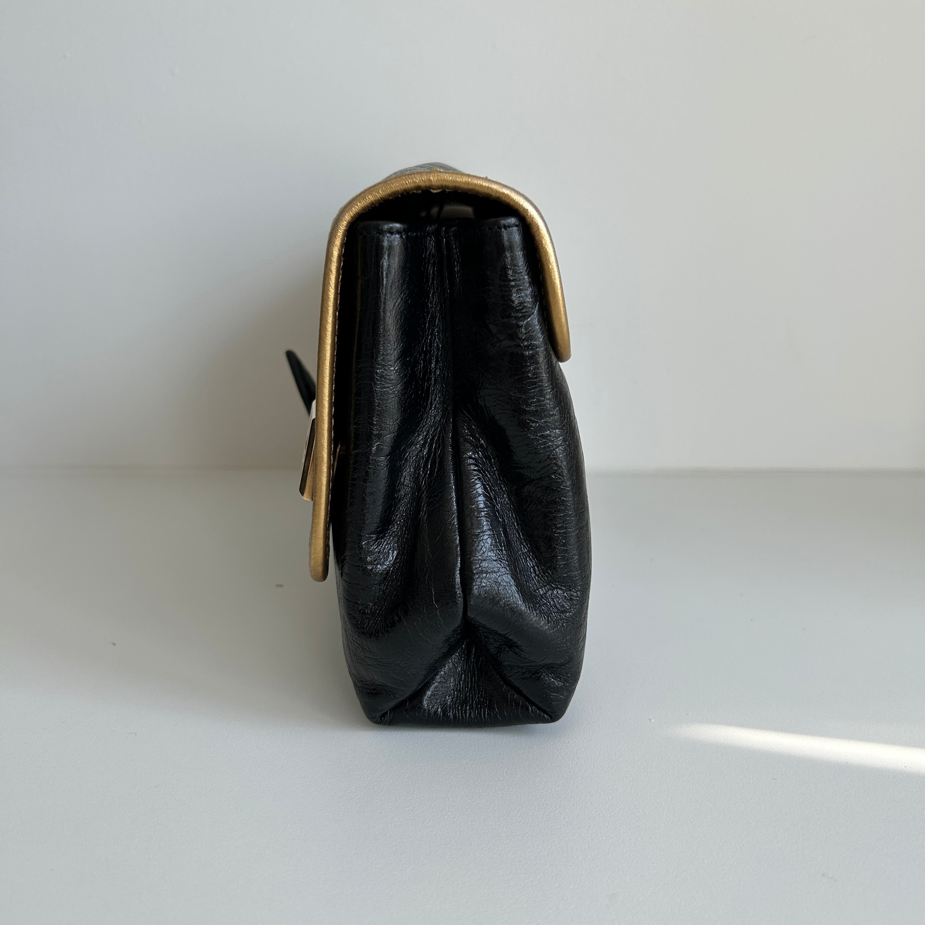 Black Leather Clutch Bag