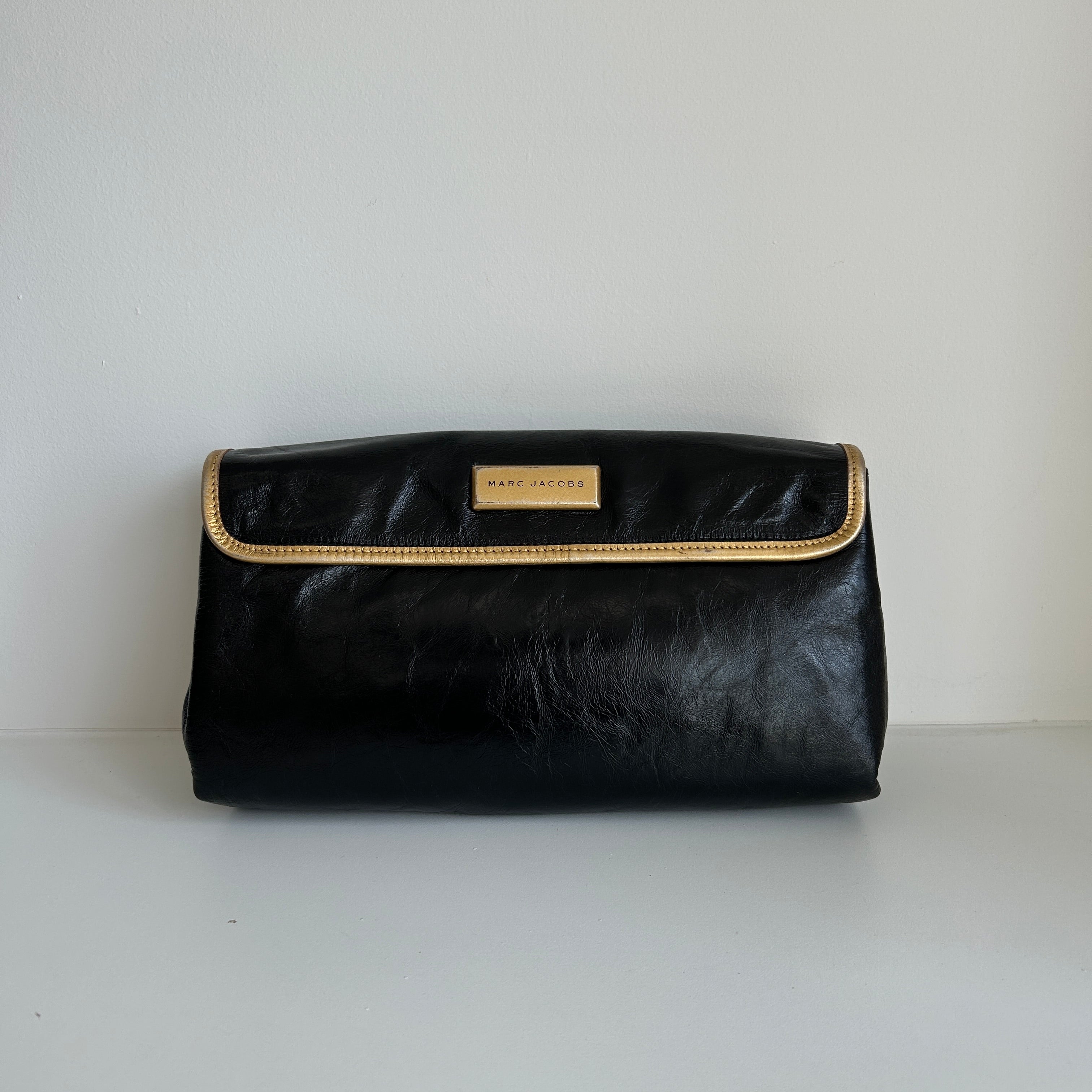 Black Leather Clutch Bag