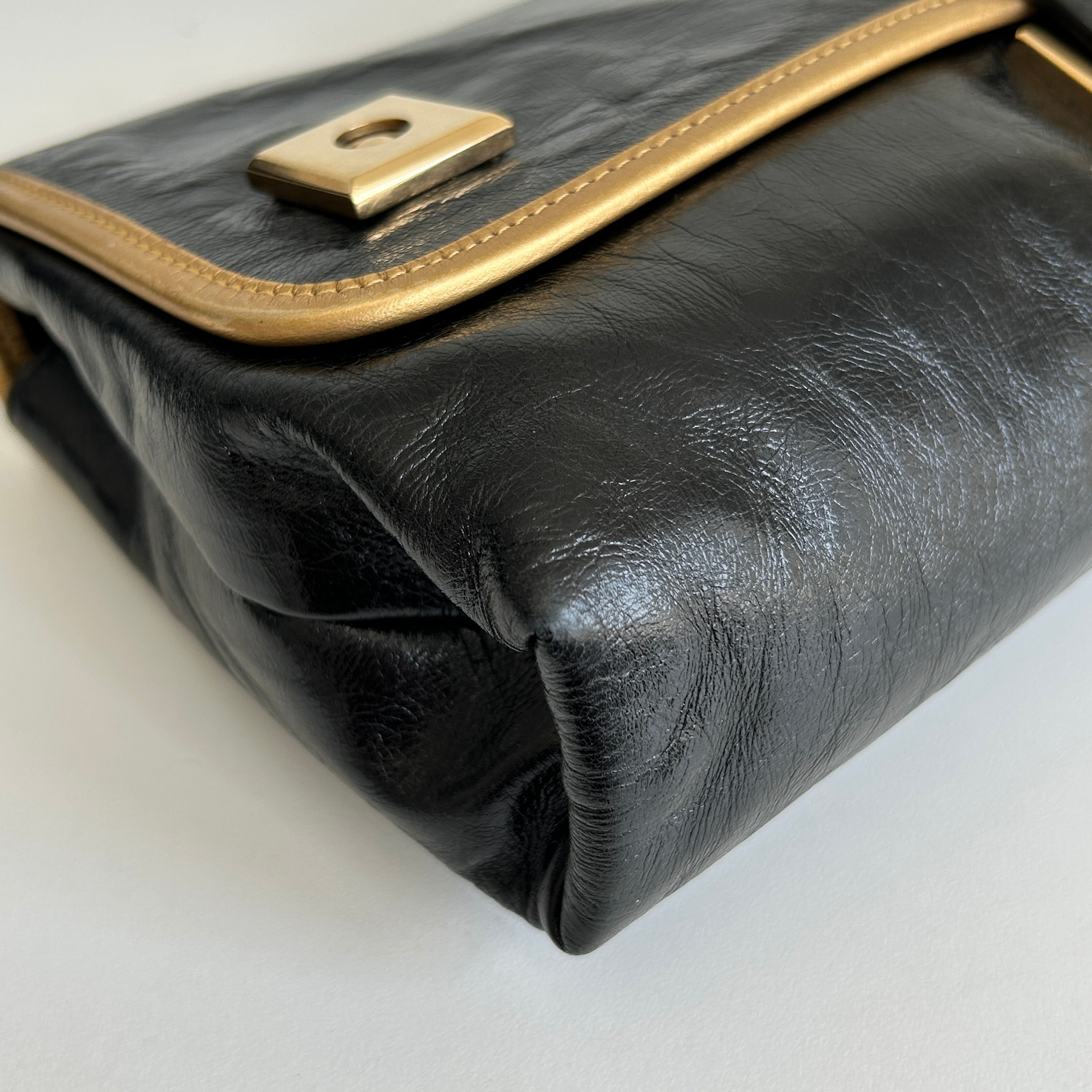 Black Leather Clutch Bag