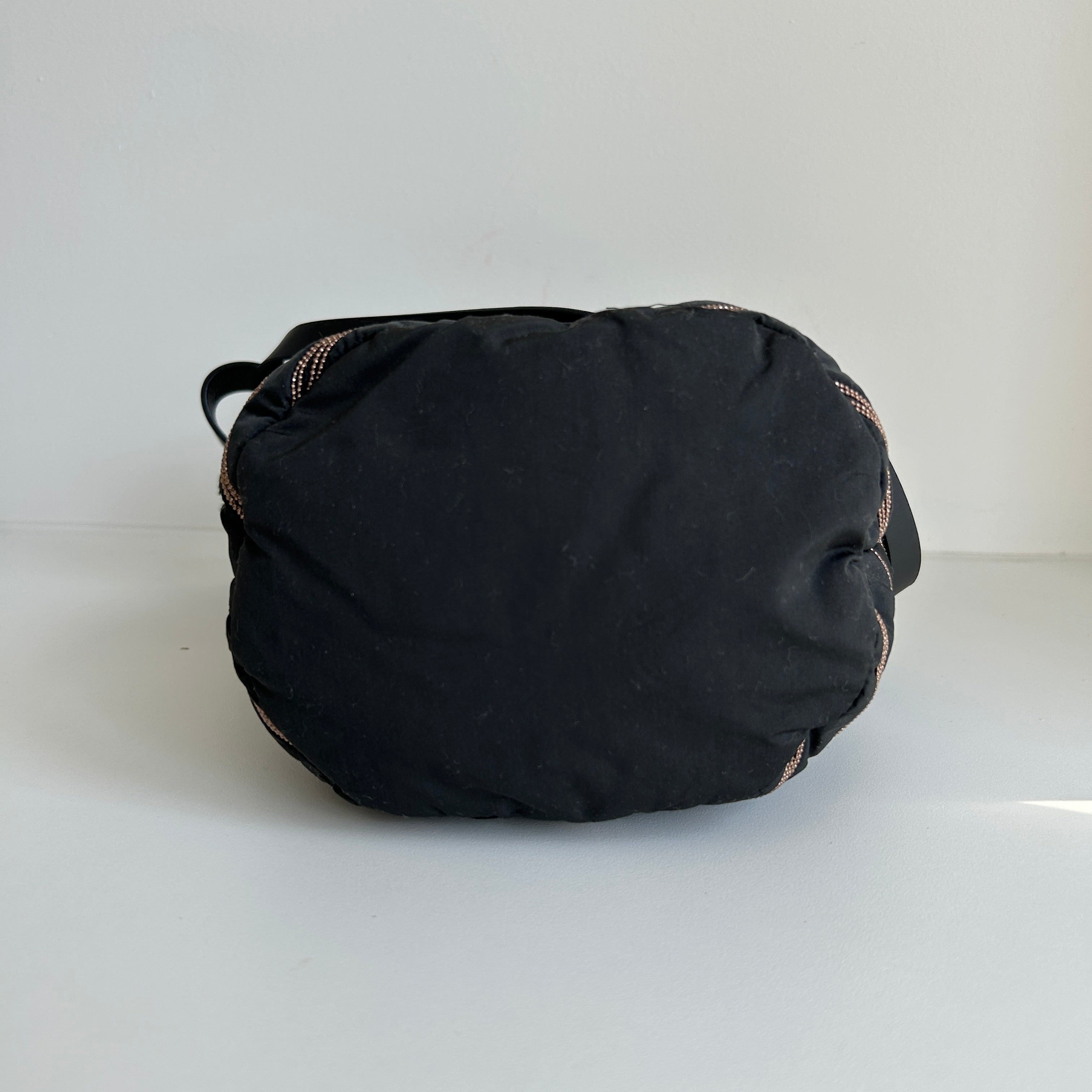 Black Embellished Bucket Bag