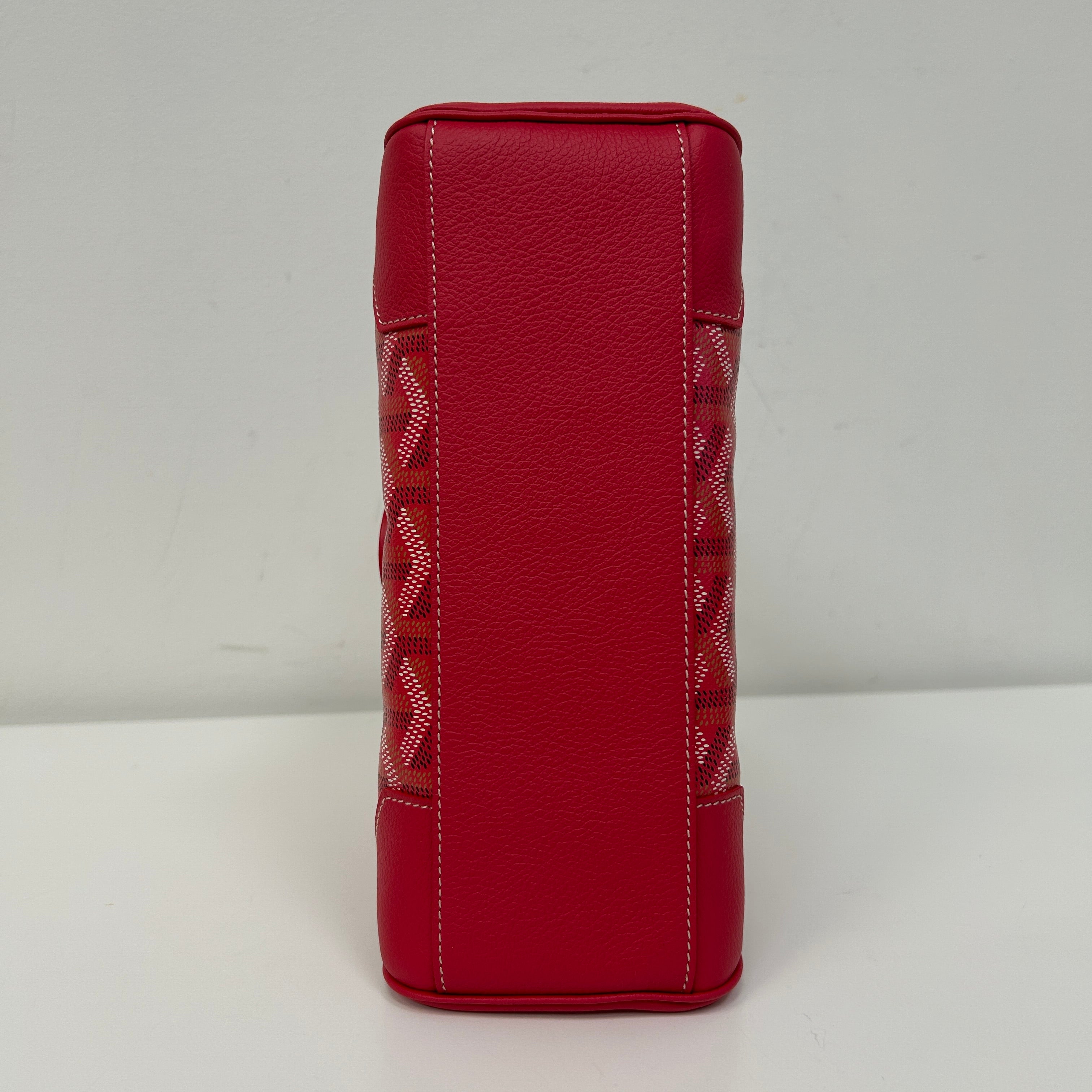 Red Chevron Print Coated Canvas Mini Saigon Bag - Haute Classics