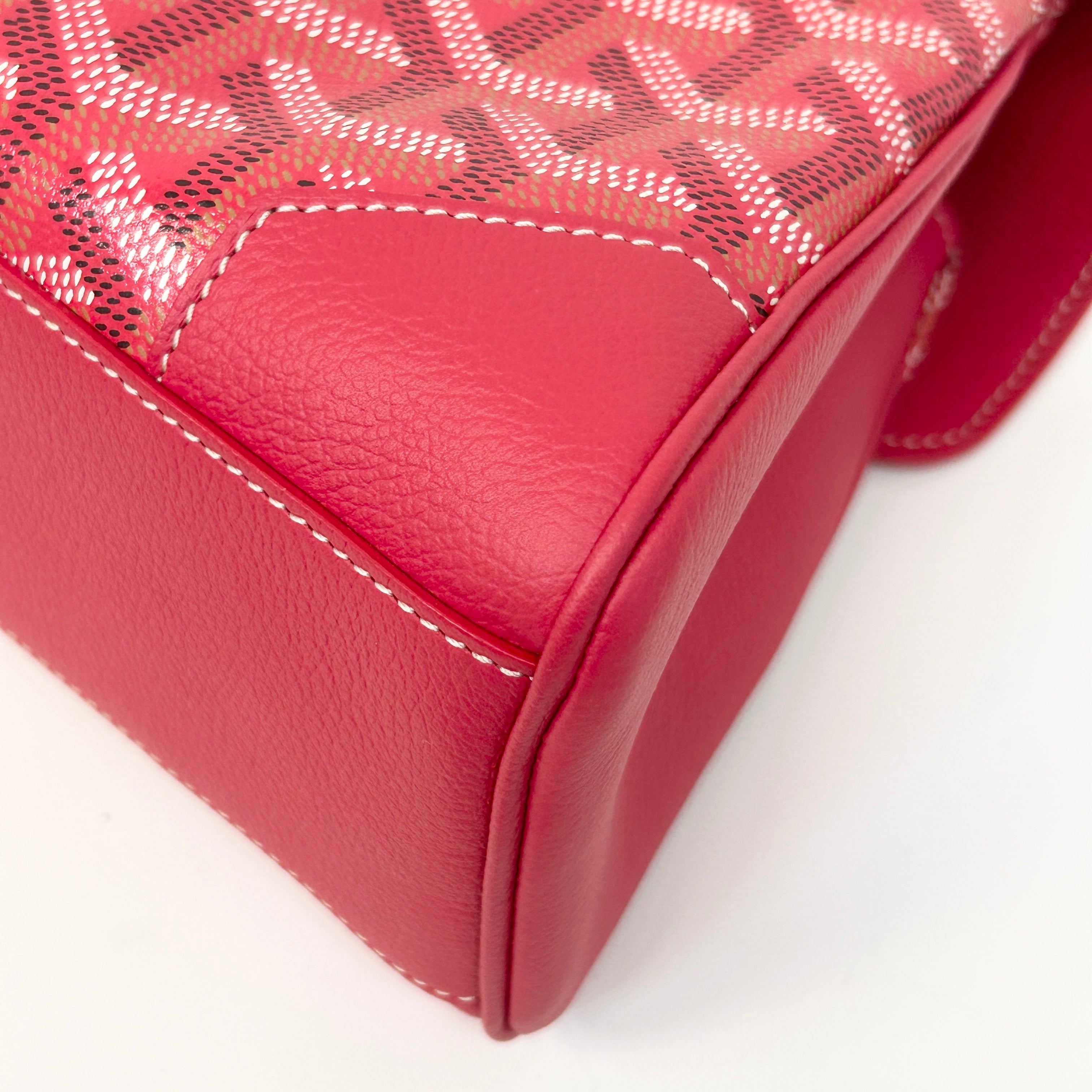 Red Chevron Print Coated Canvas Mini Saigon Bag - Haute Classics