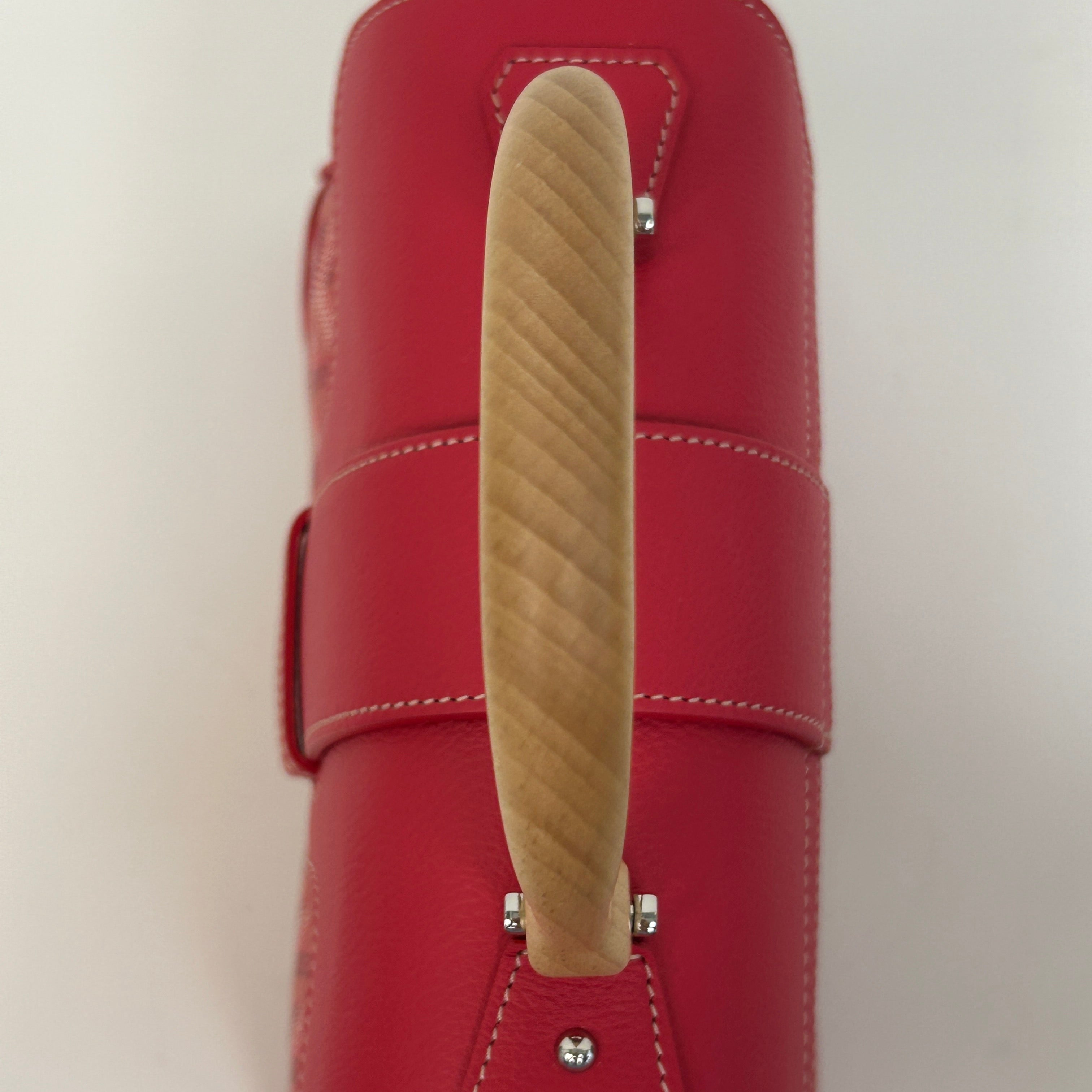 Red Chevron Print Coated Canvas Mini Saigon Bag - Haute Classics
