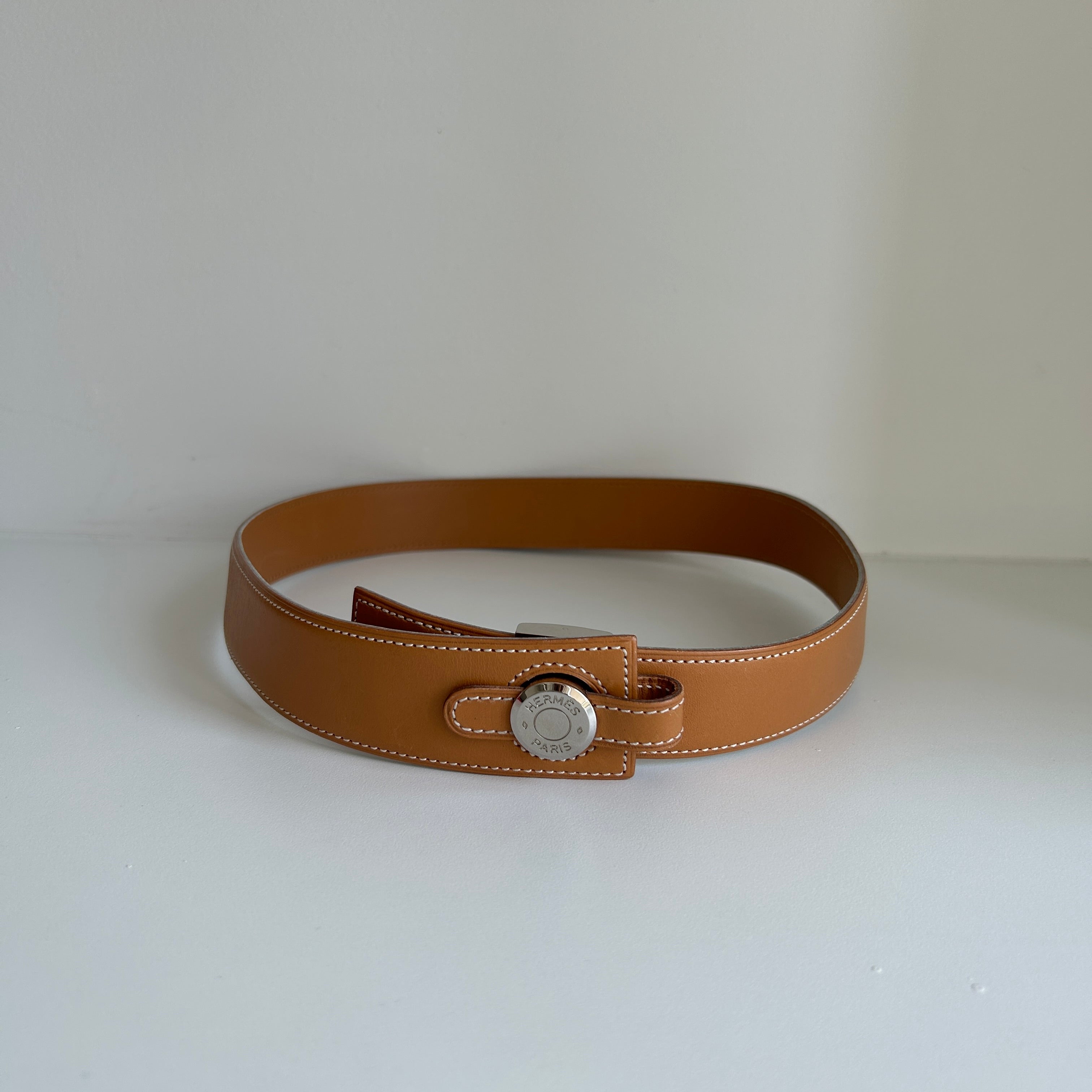 Vintage 1998 Tan Leather Clou de Selle Belt