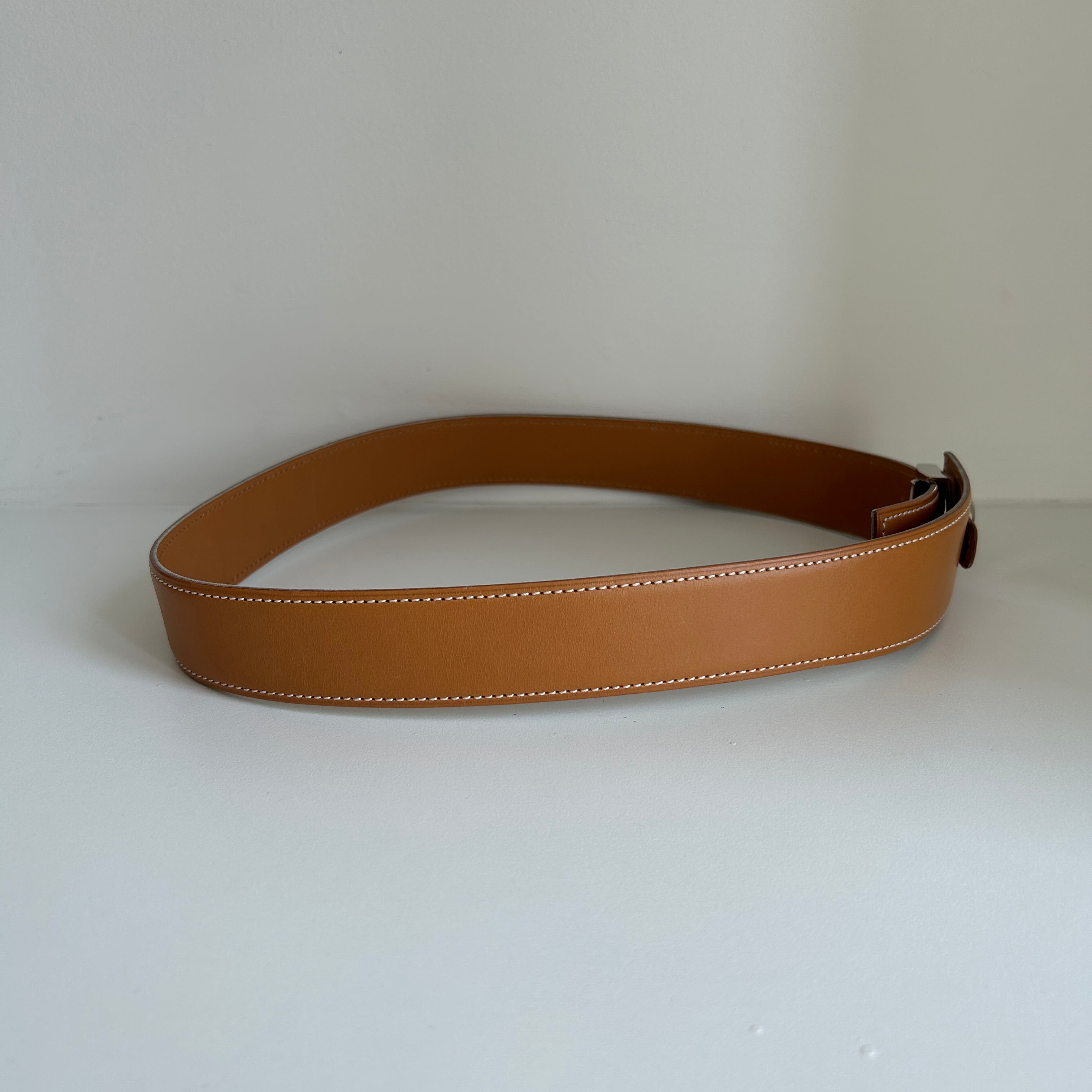 Vintage 1998 Tan Leather Clou de Selle Belt