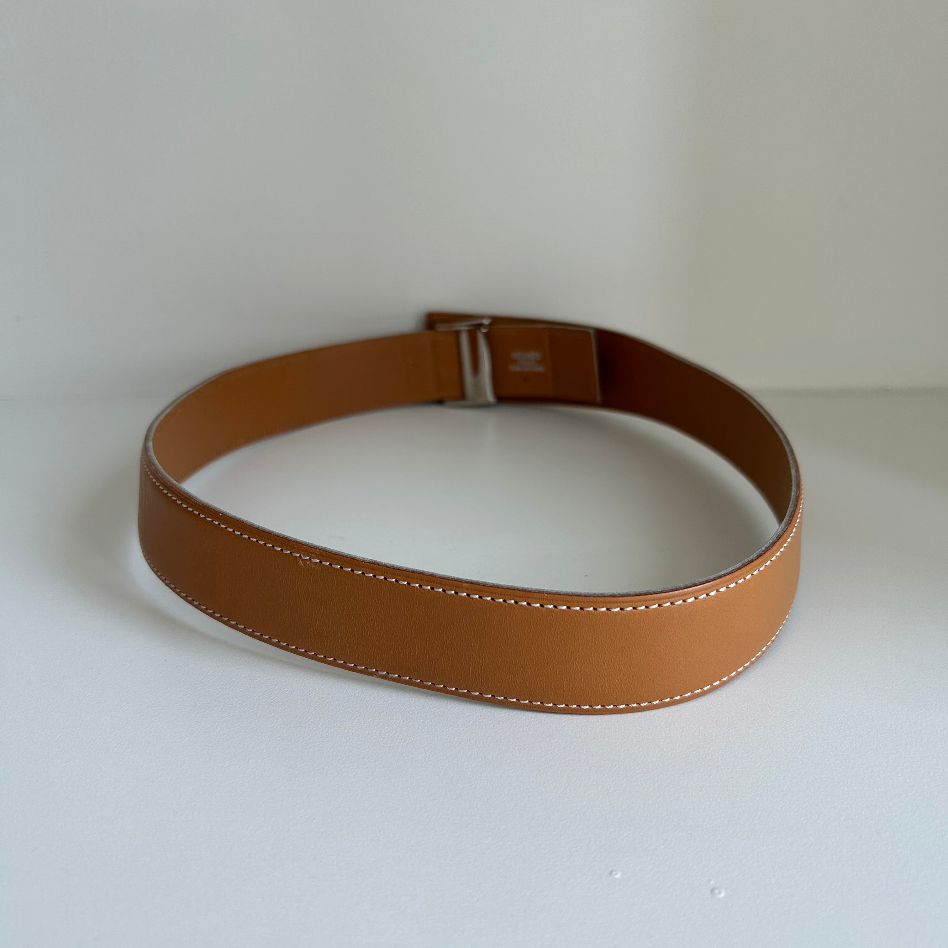 Vintage 1998 Tan Leather Clou de Selle Belt