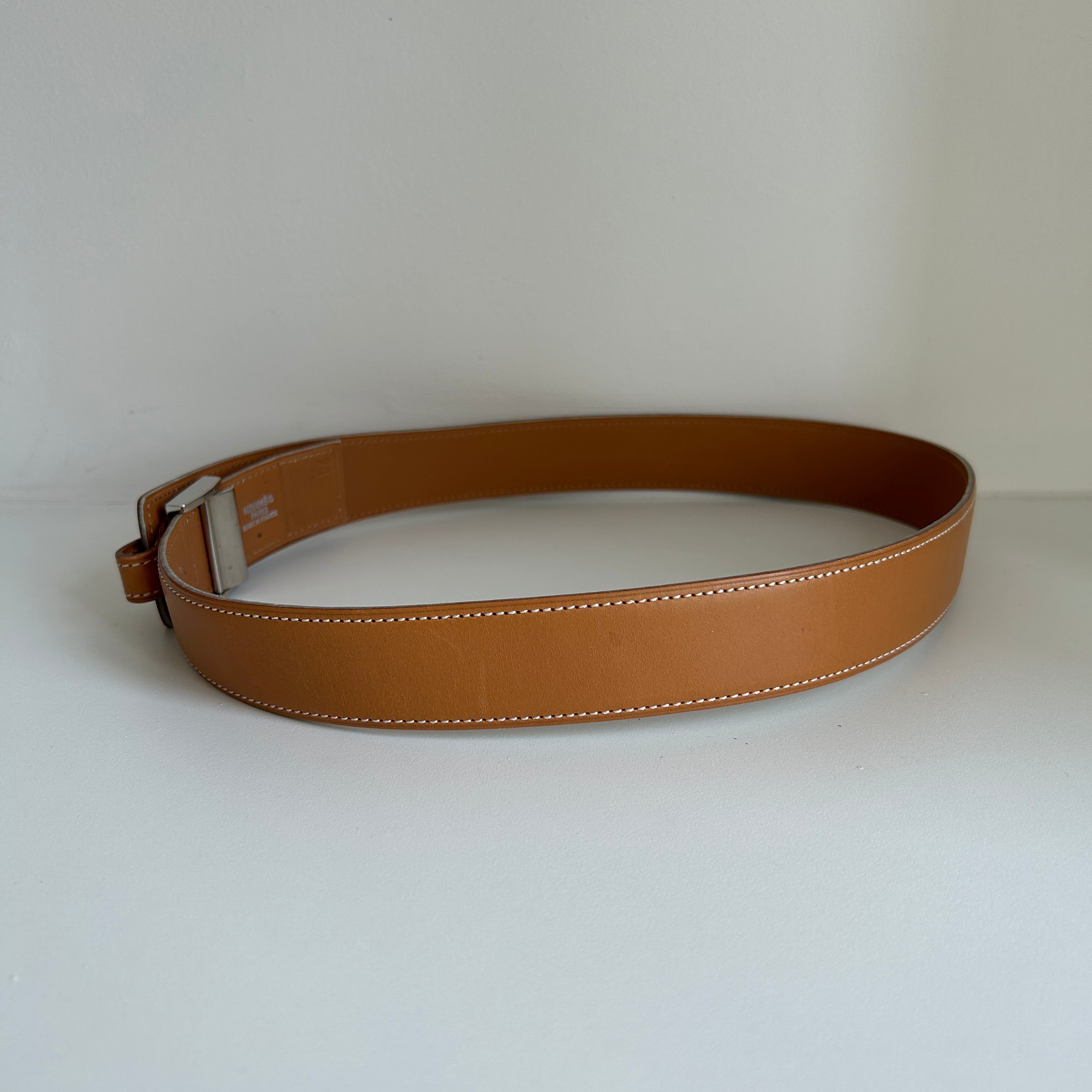 Vintage 1998 Tan Leather Clou de Selle Belt