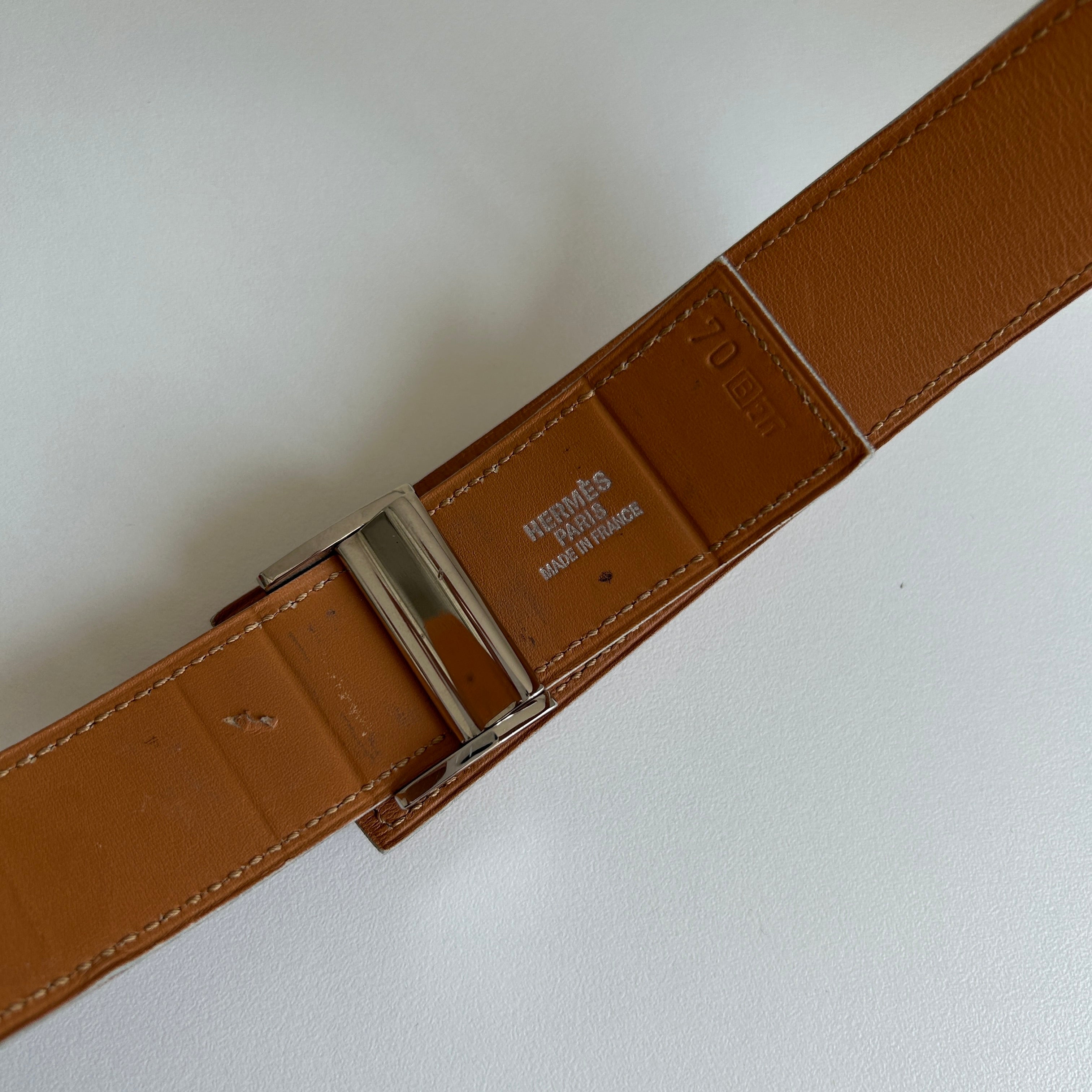 Vintage 1998 Tan Leather Clou de Selle Belt