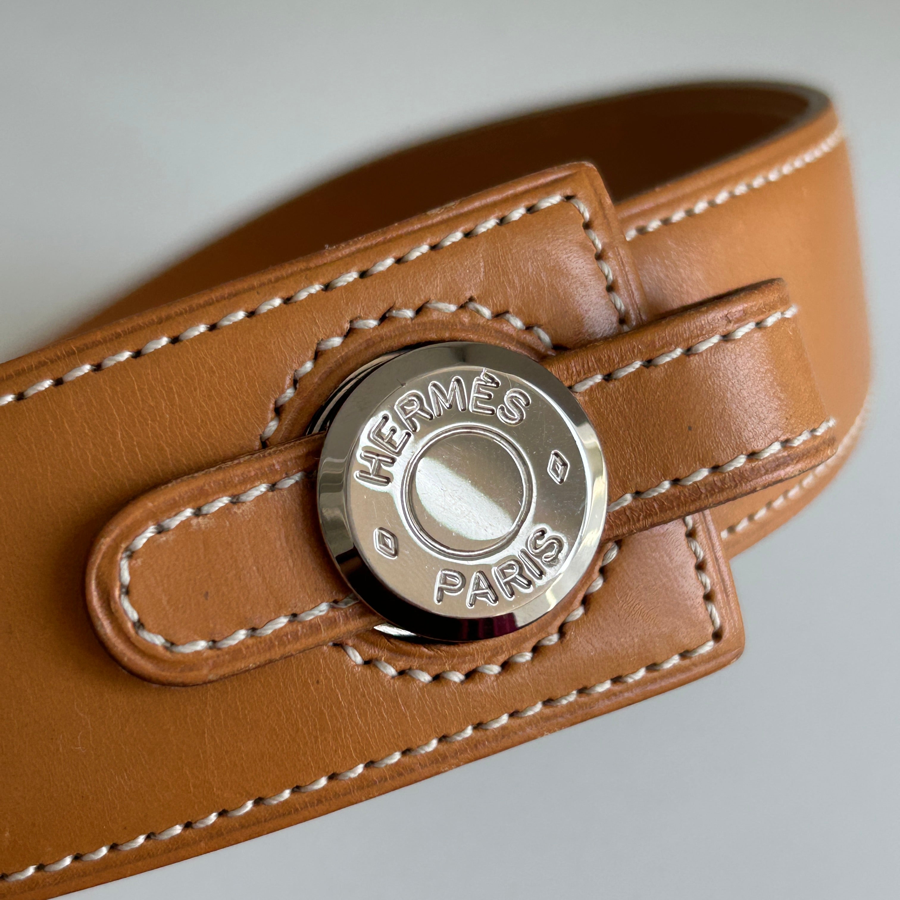 Vintage 1998 Tan Leather Clou de Selle Belt