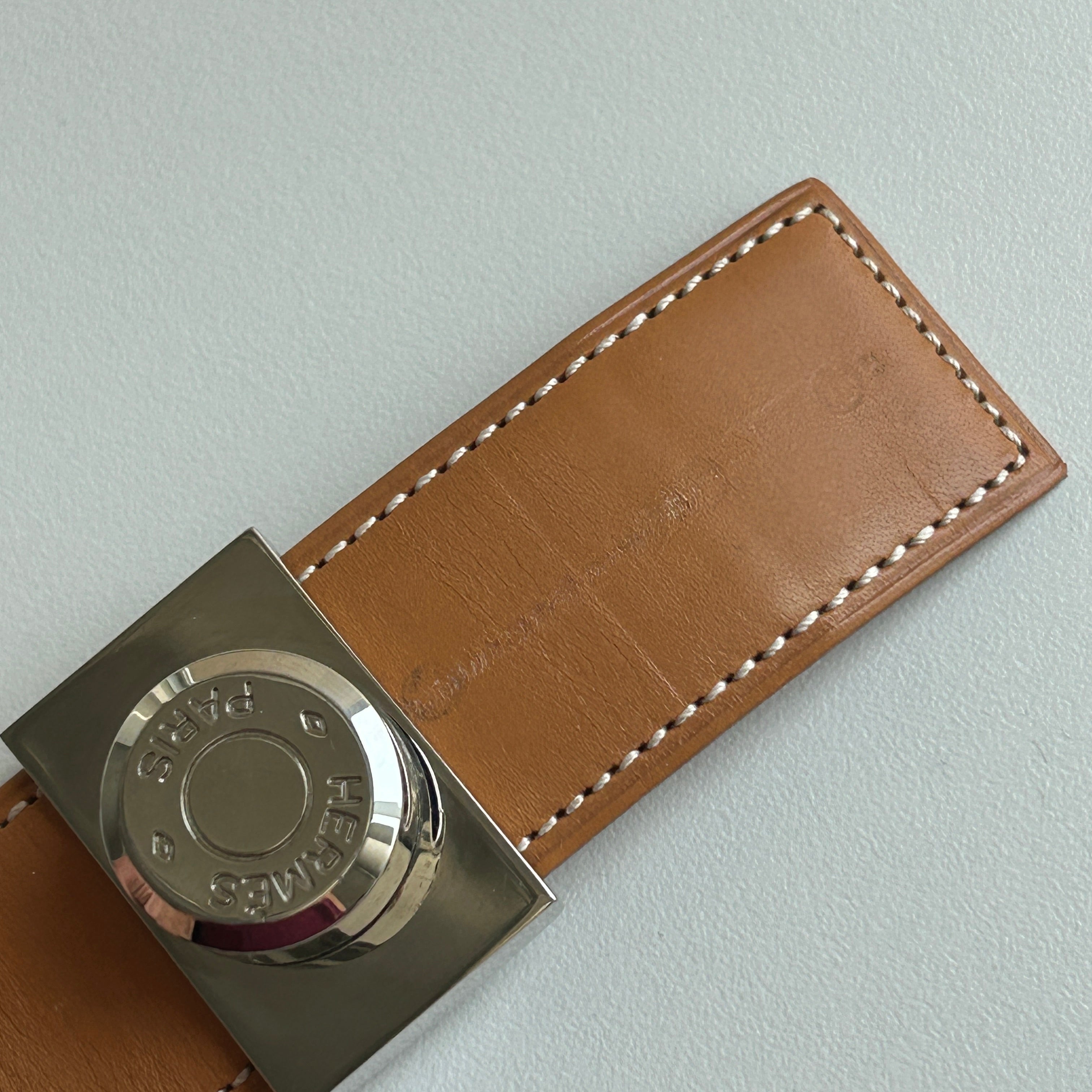Vintage 1998 Tan Leather Clou de Selle Belt