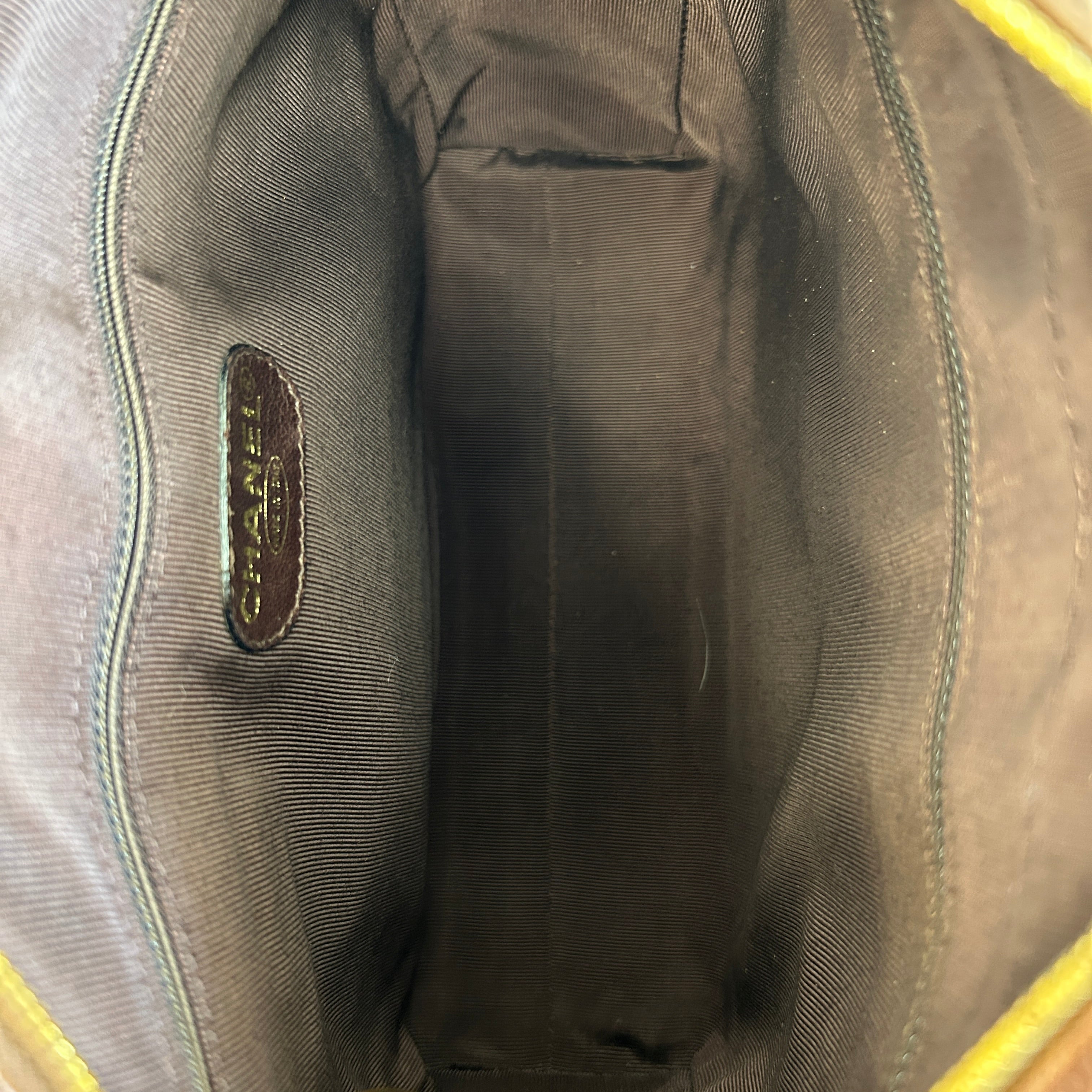 Vintage Brown Caviar Shoulder Bag w/CC Embossed Detail & 24k Plated GHW