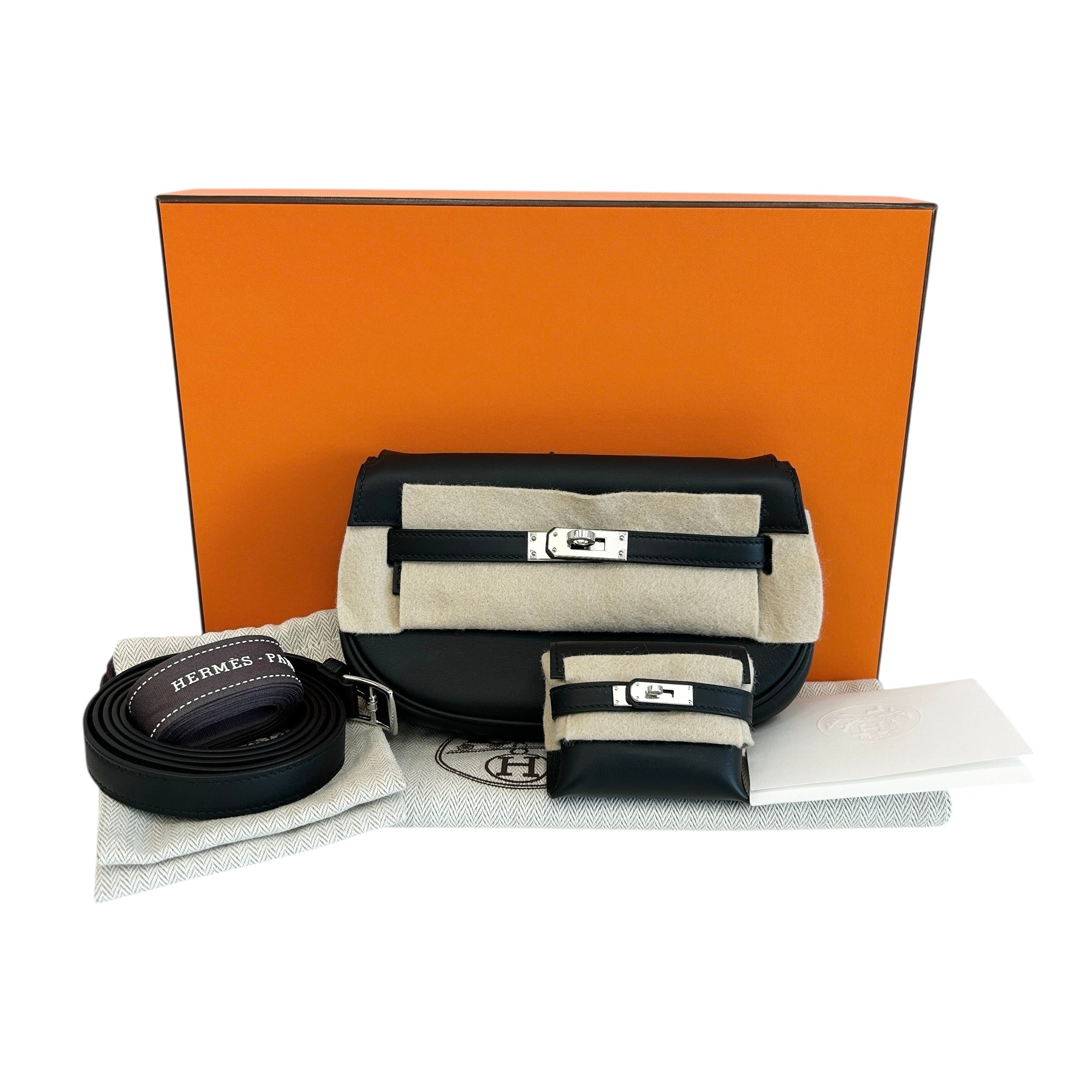 Noir Swift Leather Kelly Moove w/Pouch & PHW