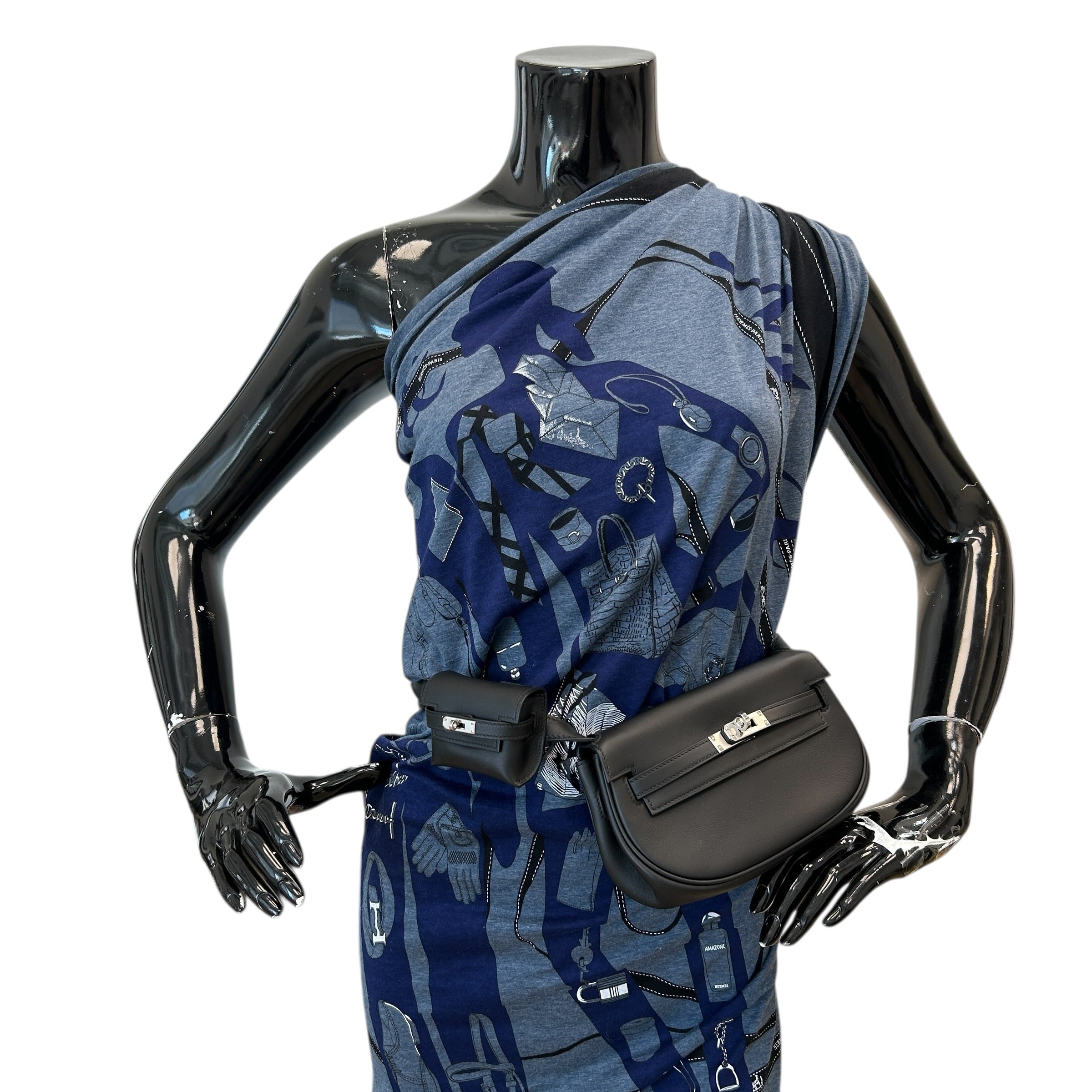 Noir Swift Leather Kelly Moove w/Pouch & PHW