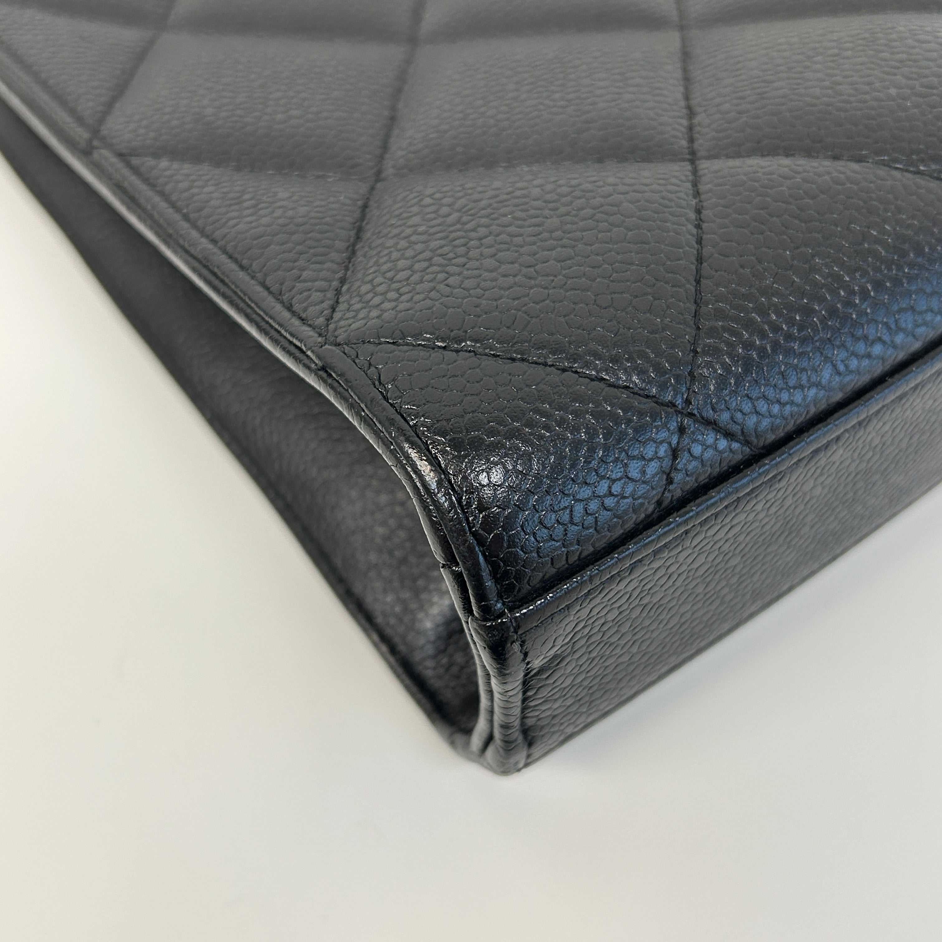 Black Quilted Caviar Leather Jumbo Kelly Briefcase Bag w/GHW - Haute Classics