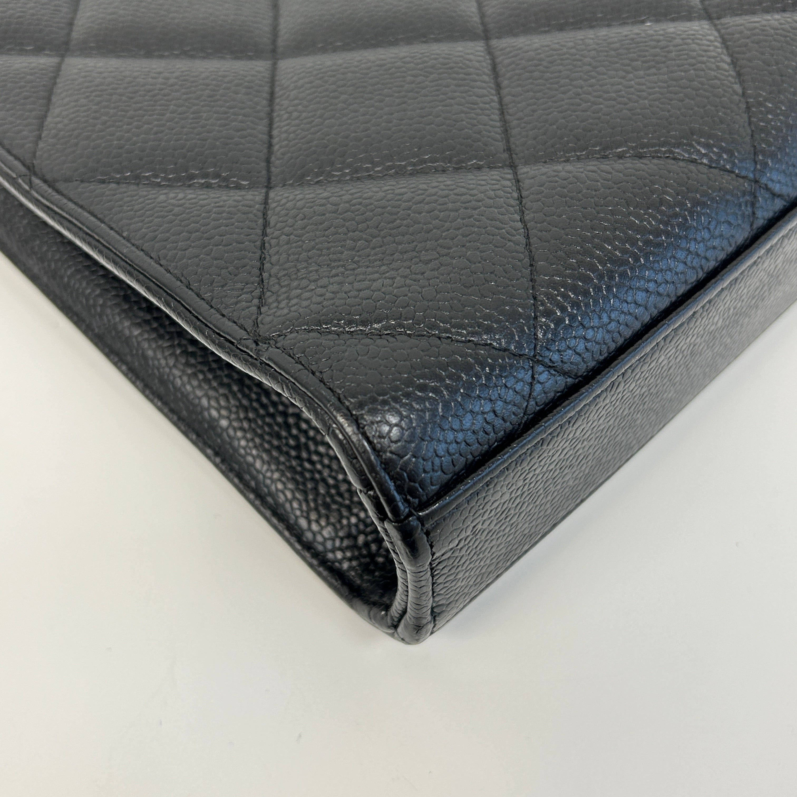 Black Quilted Caviar Leather Jumbo Kelly Briefcase Bag w/GHW - Haute Classics