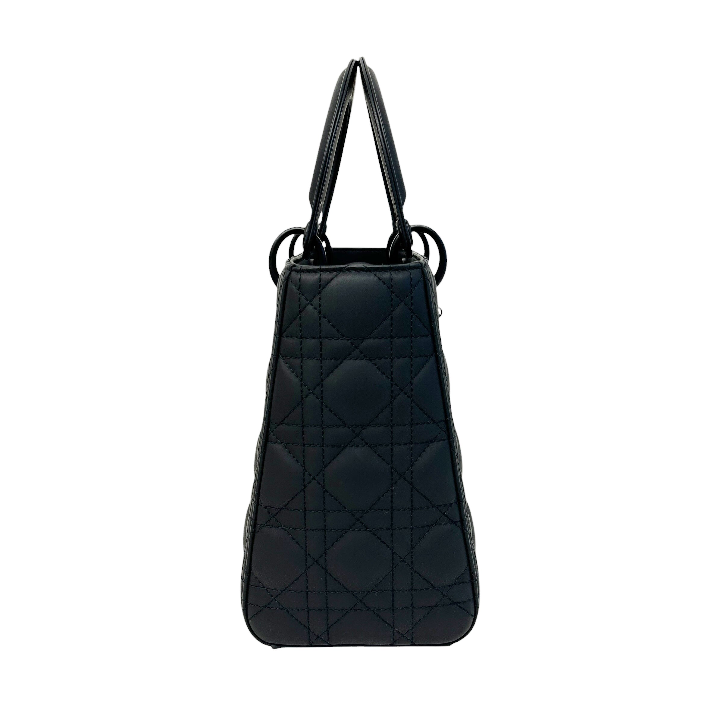 Black Ultramatte Cannage Calfskin Lady Dior Bag - Haute Classics