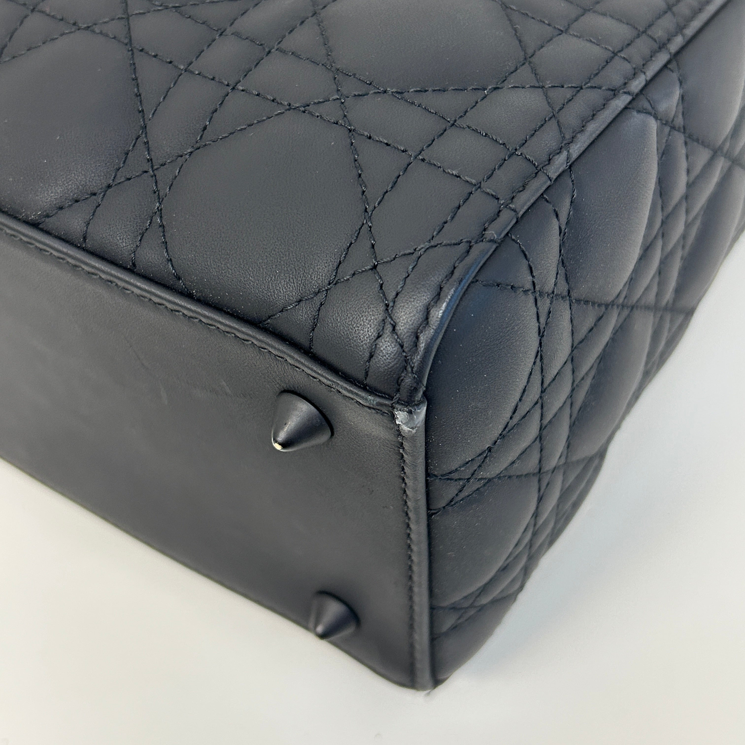 Black Ultramatte Cannage Calfskin Lady Dior Bag - Haute Classics