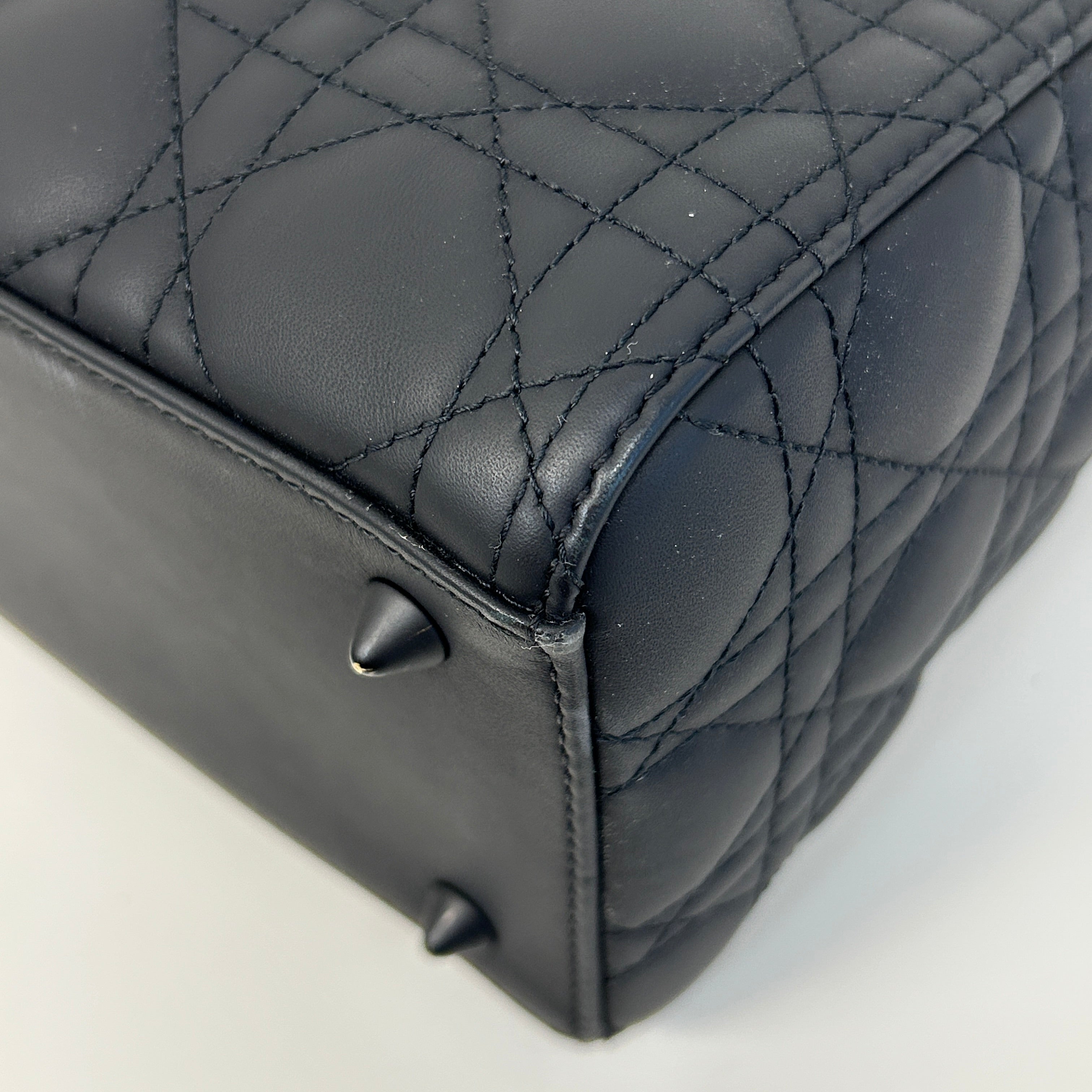 Black Ultramatte Cannage Calfskin Lady Dior Bag - Haute Classics