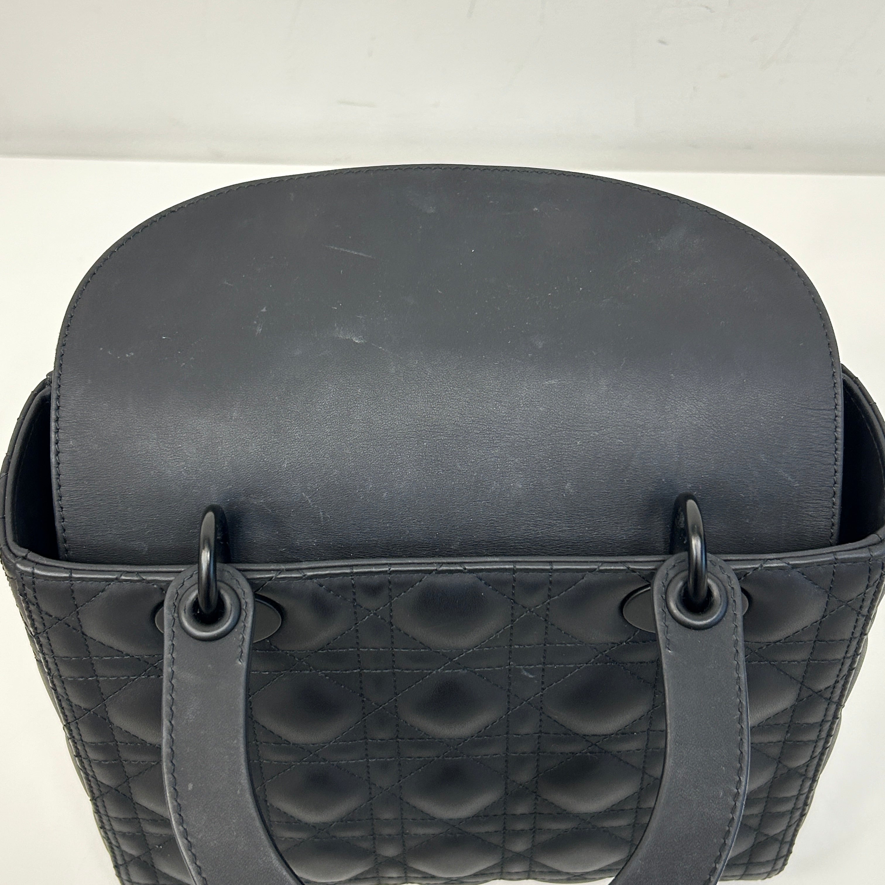 Black Ultramatte Cannage Calfskin Lady Dior Bag - Haute Classics