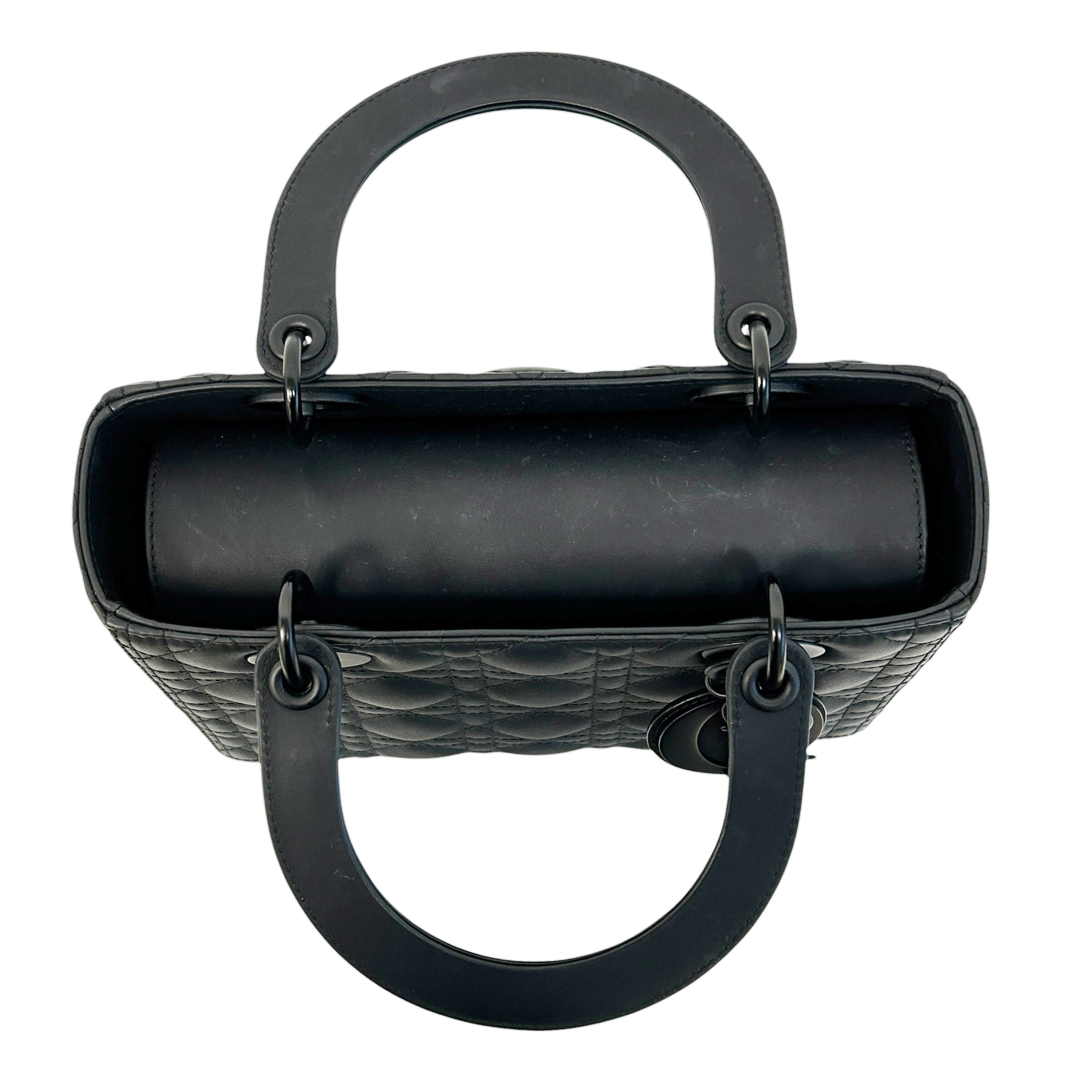 Black Ultramatte Cannage Calfskin Lady Dior Bag - Haute Classics