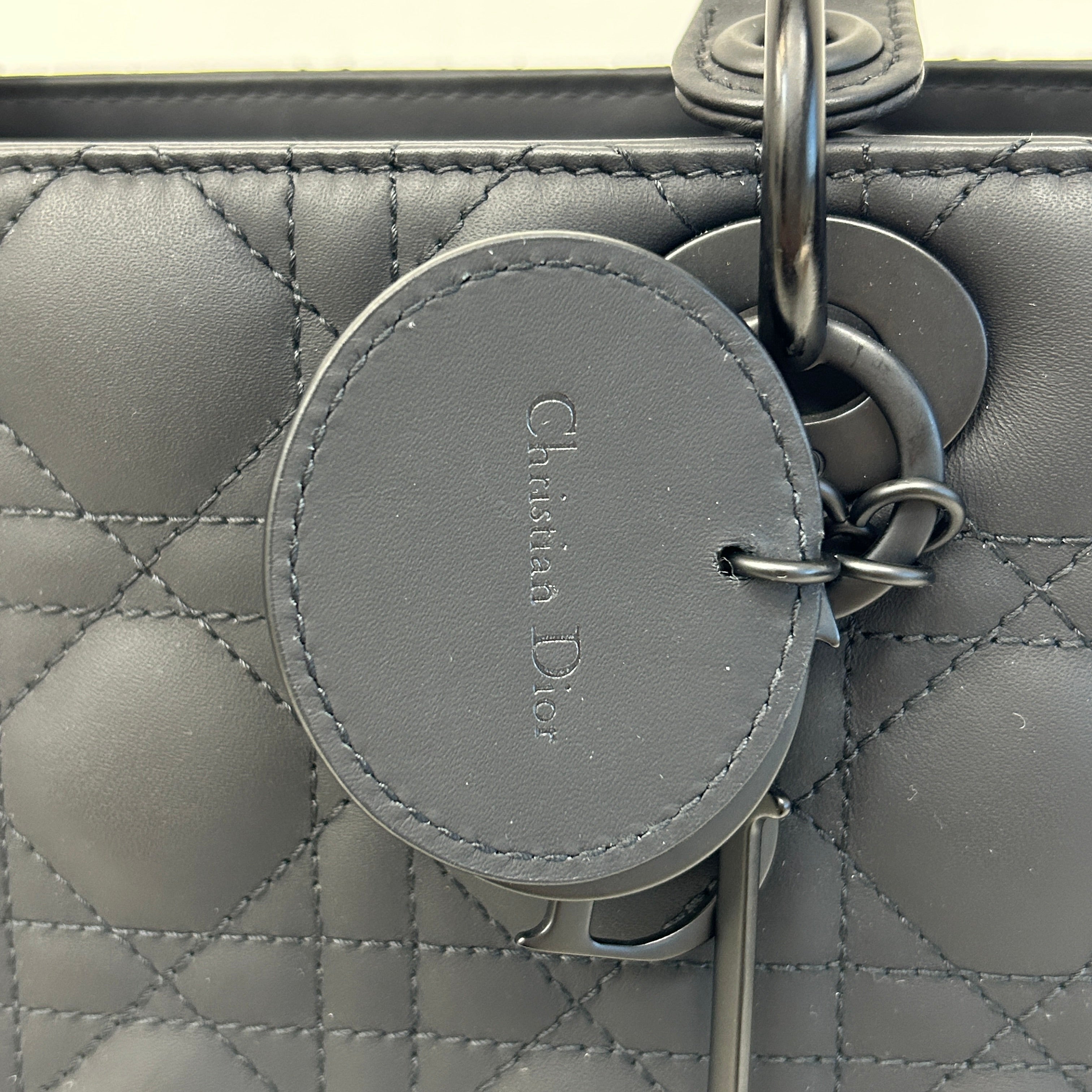 Black Ultramatte Cannage Calfskin Lady Dior Bag - Haute Classics