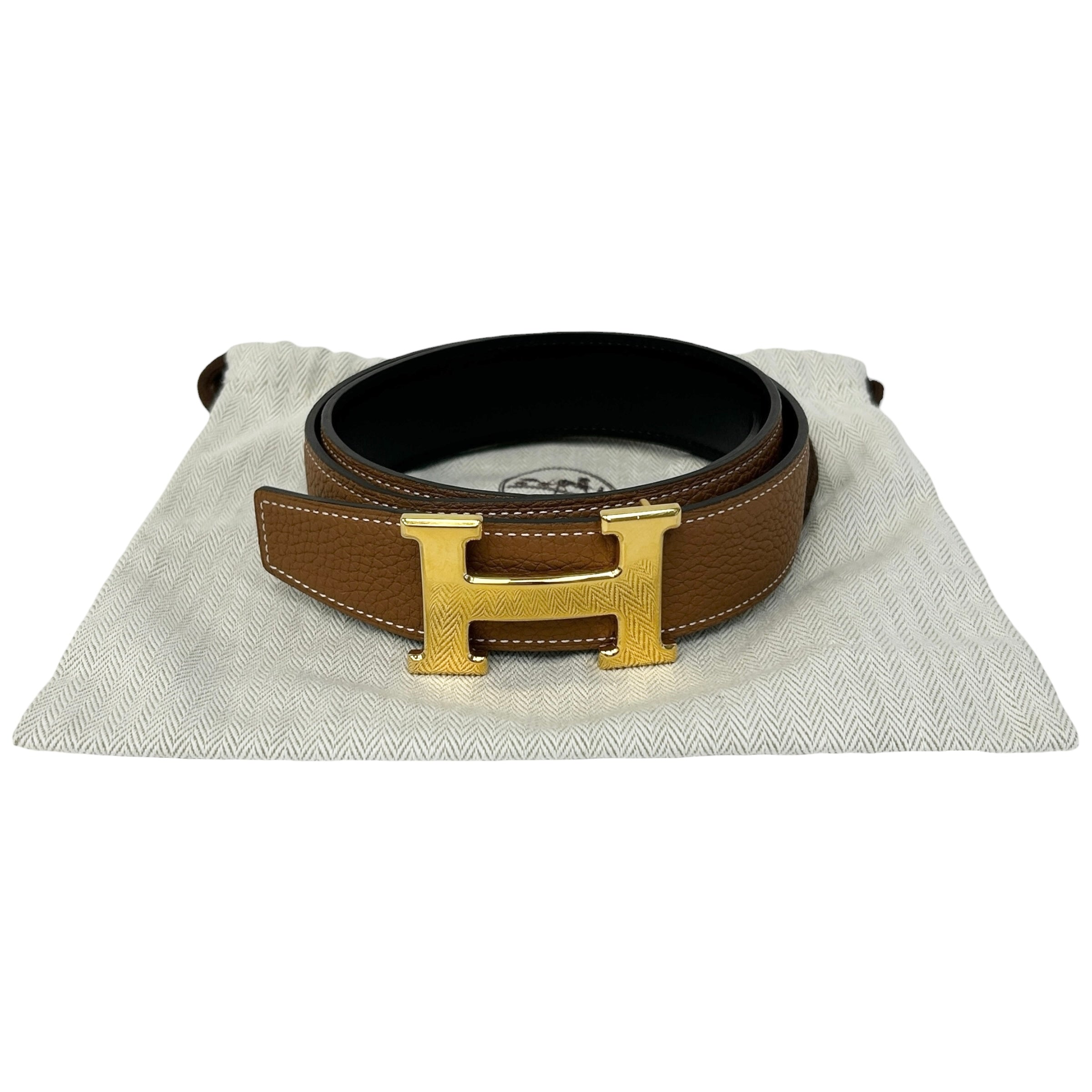 Reversable Gold/Black H Buckle Belt w/GHW