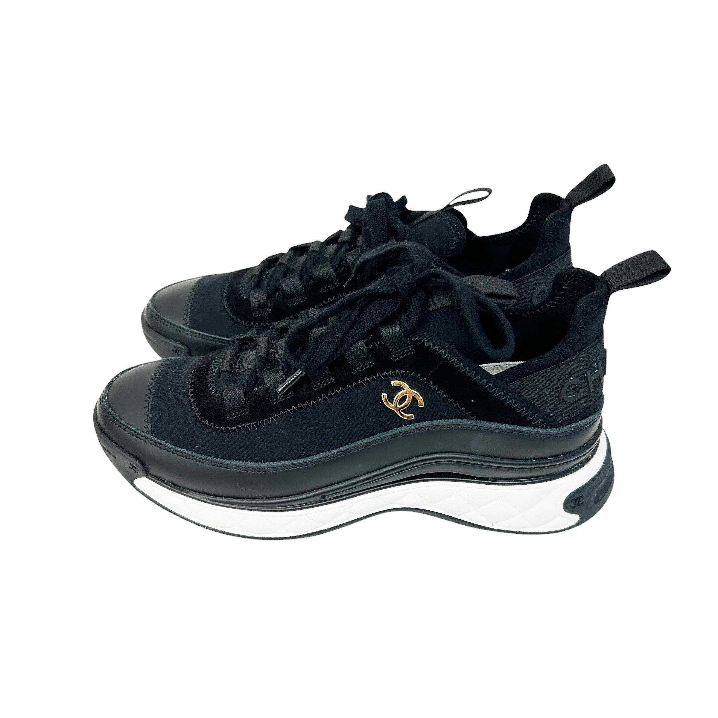 Black Fabric/Suede CC Sneakers - Haute Classics