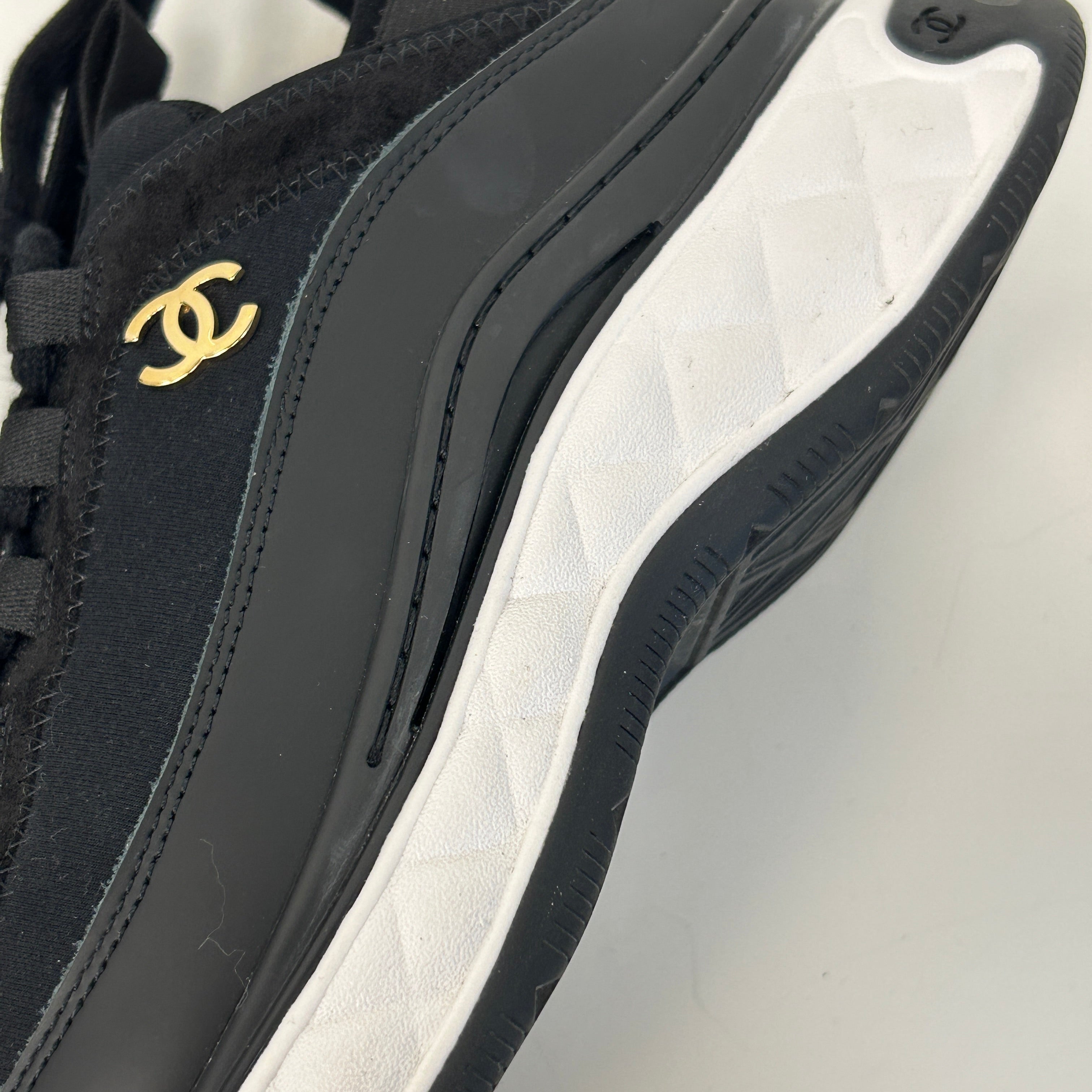 Black Fabric/Suede CC Sneakers - Haute Classics