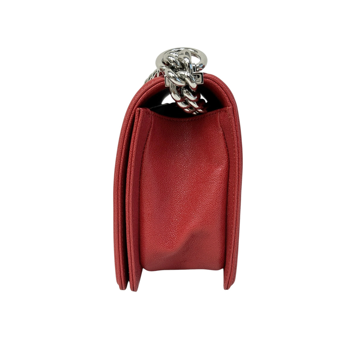 Red Quilted Caviar Leather Medium Boy Bag w/PHW - Haute Classics