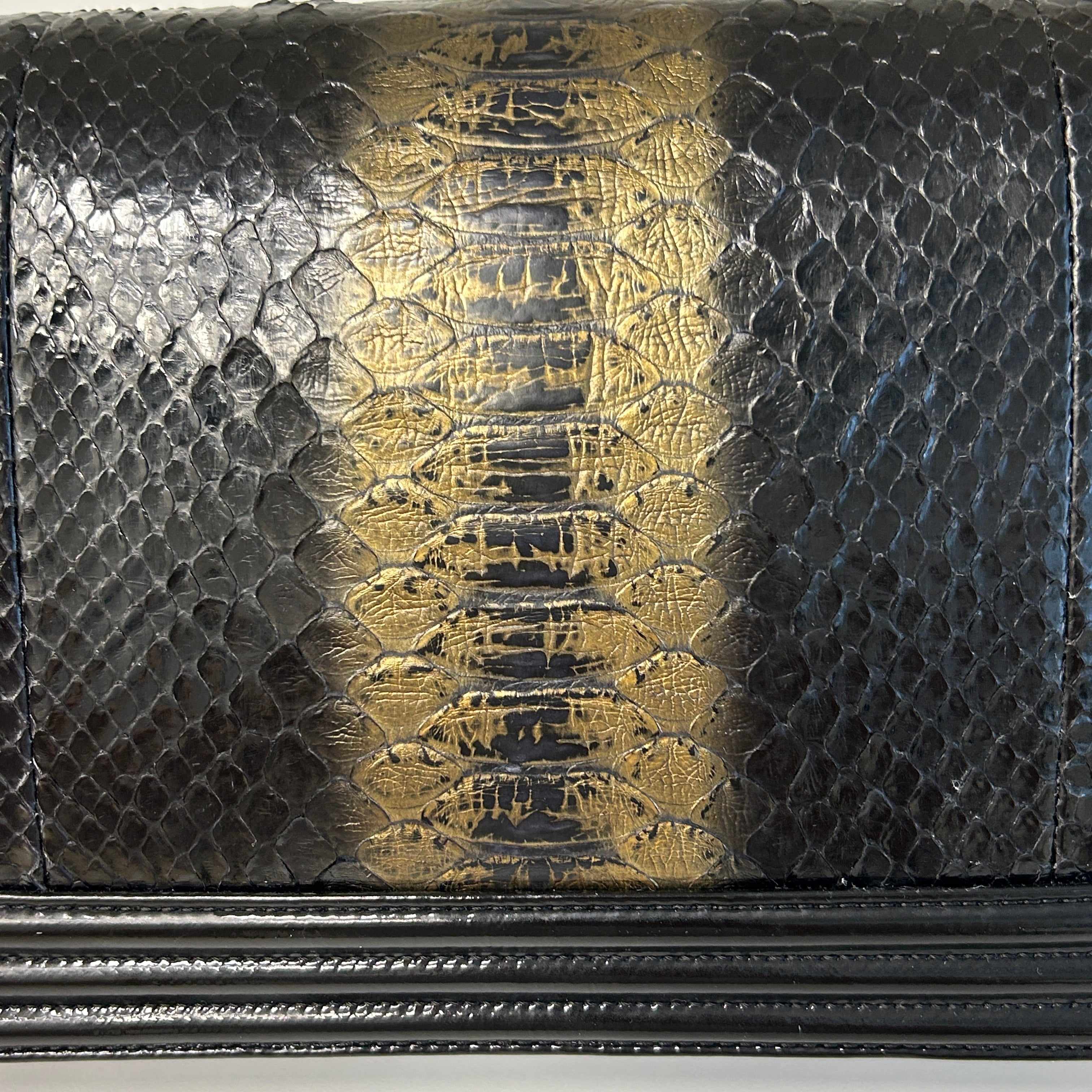 Black Gold Python/Patent Leather (New Medium) Boy Bag w/RHW