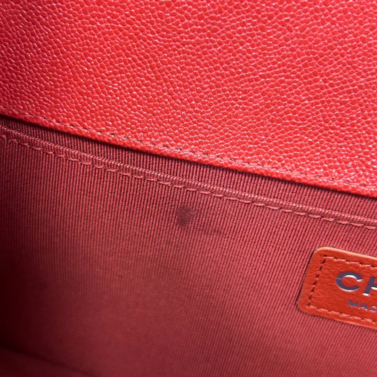 Red Quilted Caviar Leather Medium Boy Bag w/PHW - Haute Classics