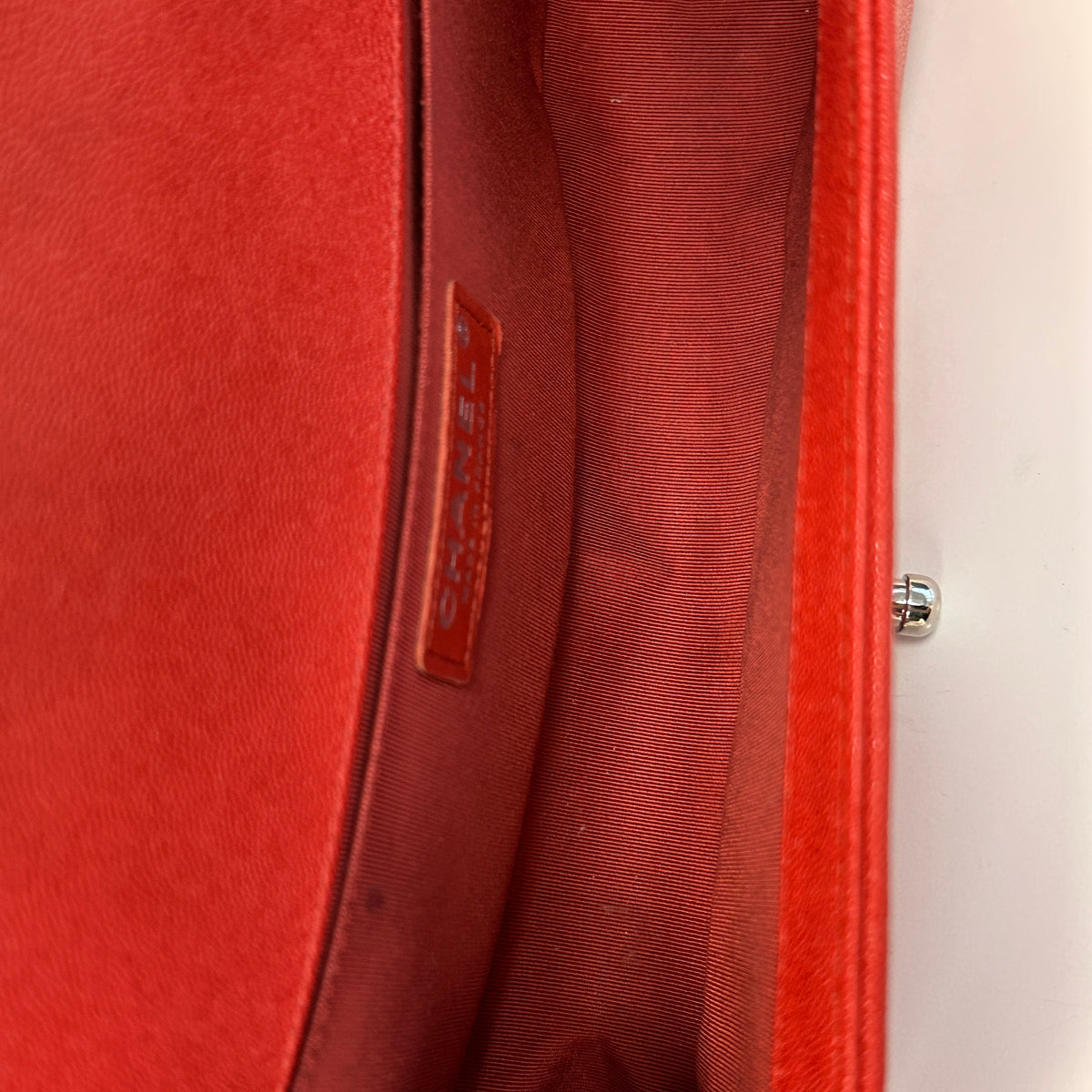 Red Quilted Caviar Leather Medium Boy Bag w/PHW - Haute Classics
