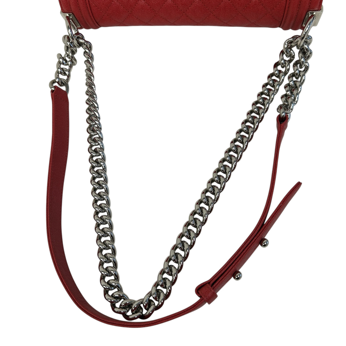 Red Quilted Caviar Leather Medium Boy Bag w/PHW - Haute Classics