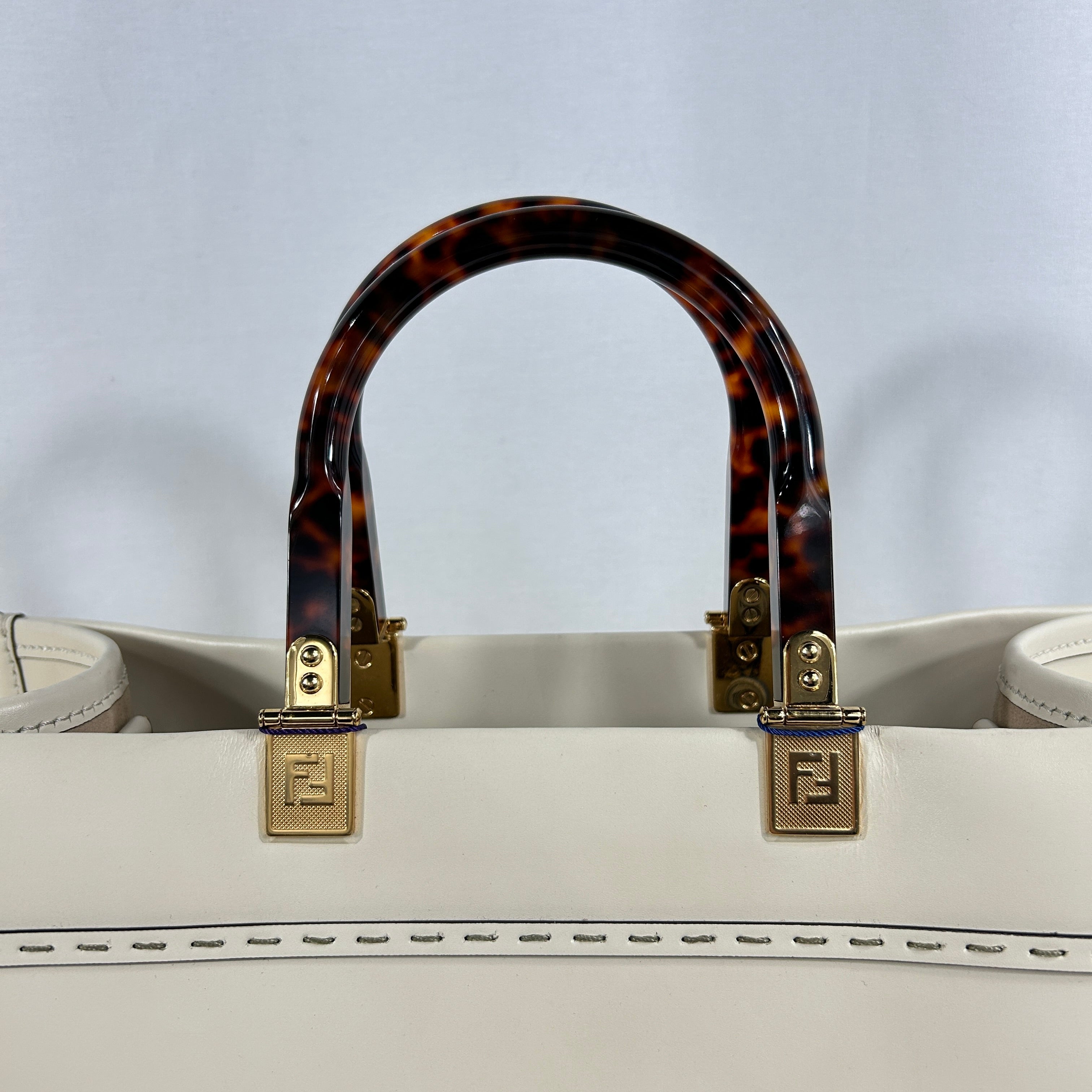 White Sunshine Medium Shopper w/GHW