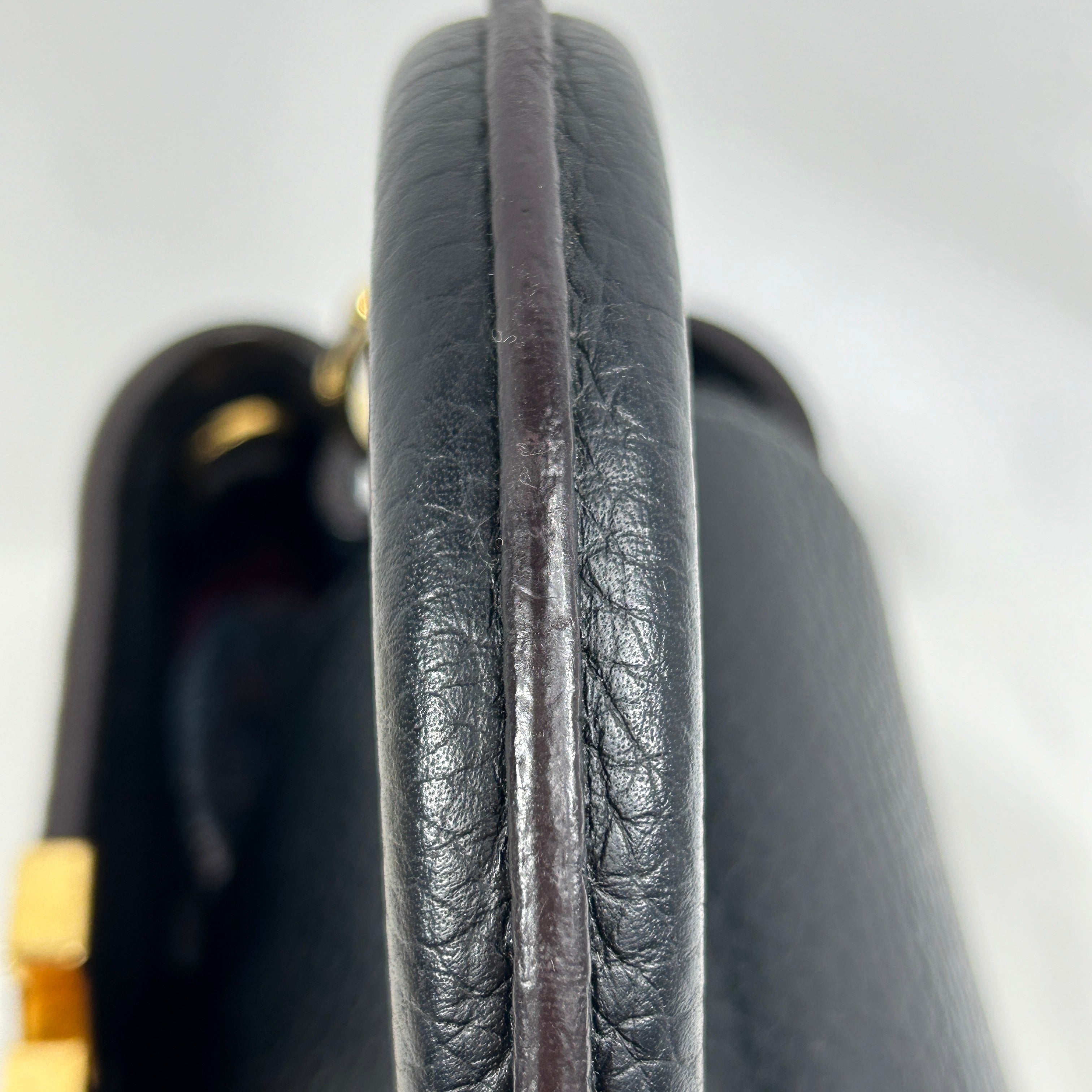 Black Taurillon Calfskin Leather Capucine BB w/GHW