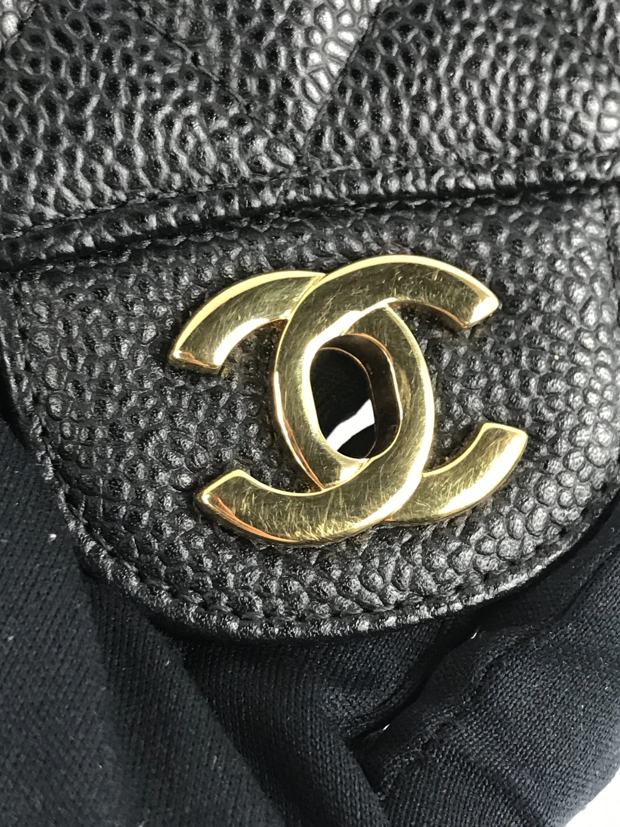 Black Caviar Quilted Small Double Flap Classic Flap w/GHW