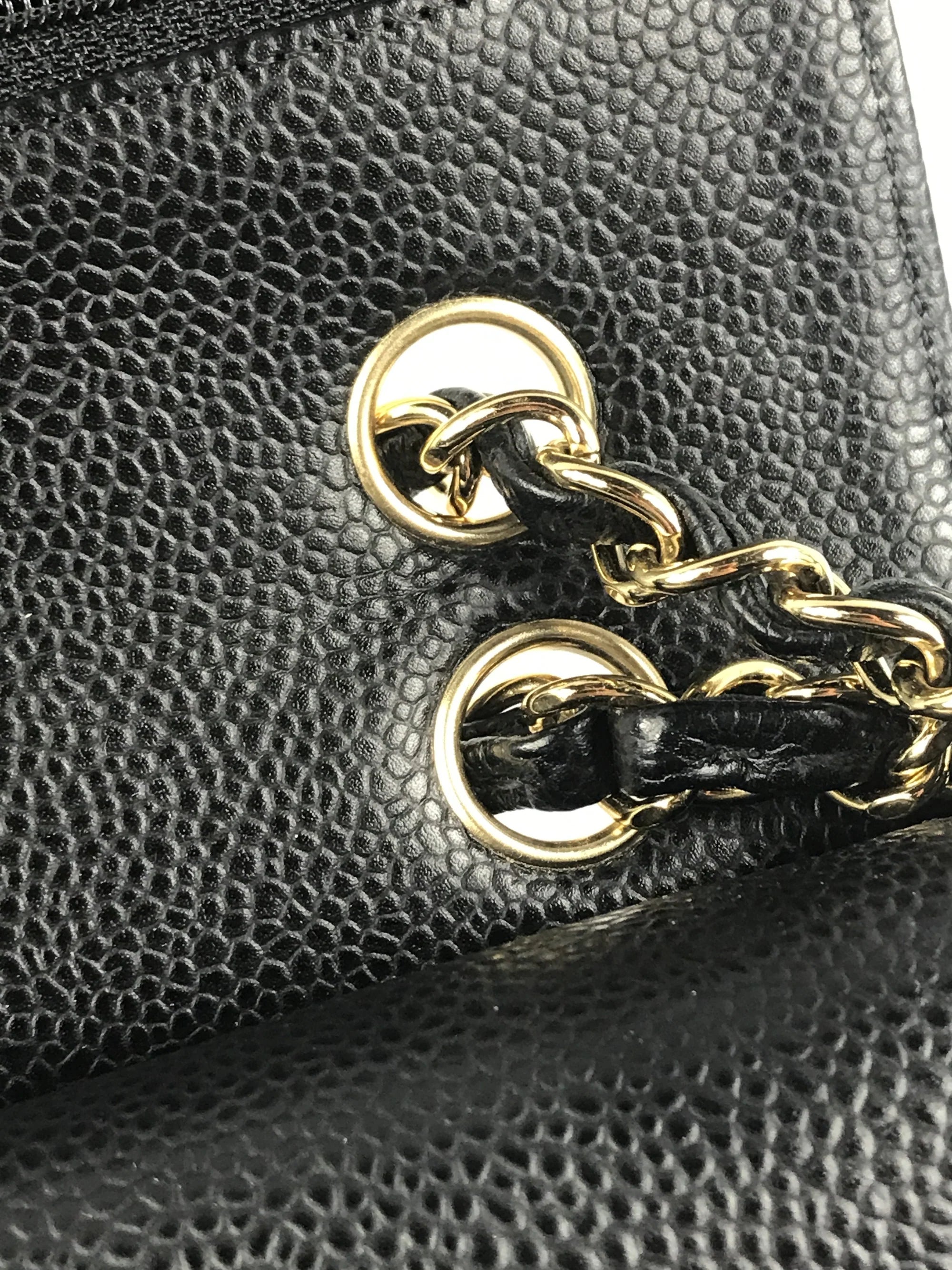 Black Caviar Quilted Small Double Flap Classic Flap w/GHW
