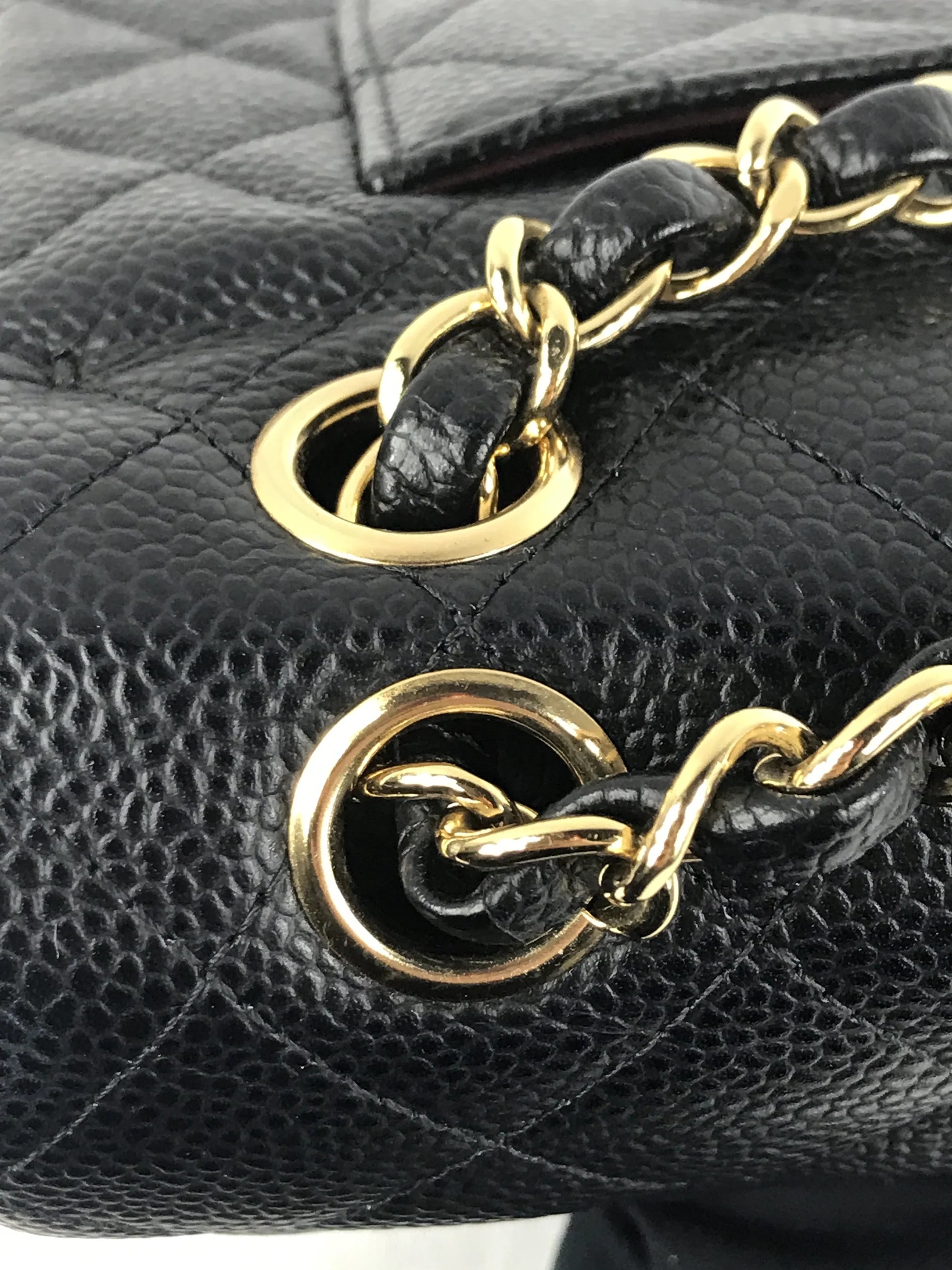 Black Caviar Quilted Small Double Flap Classic Flap w/GHW