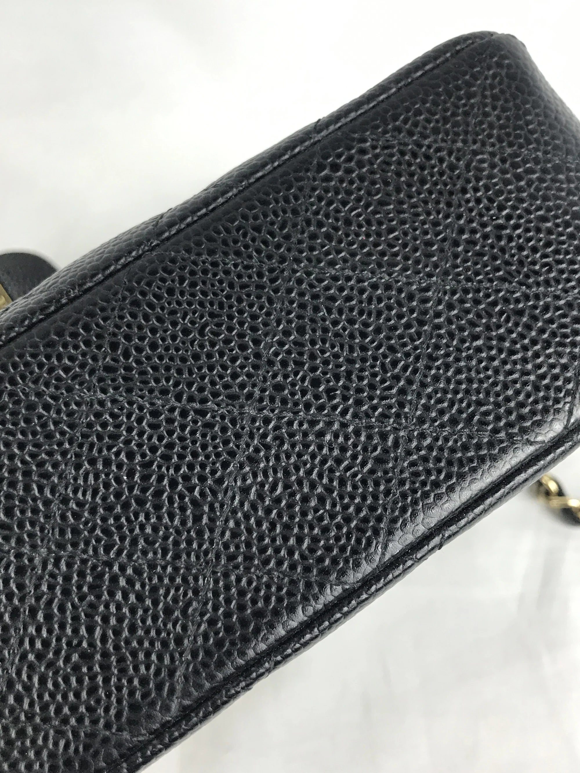 Black Caviar Quilted Small Double Flap Classic Flap w/GHW