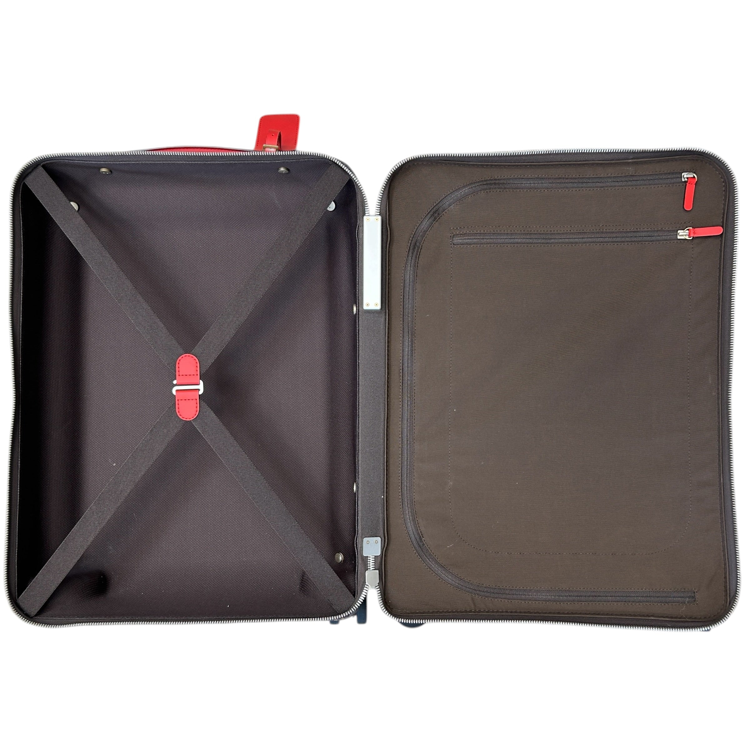 Monogram Canvas/Red Leather Horizon 55 Rolling Suitcase - Haute Classics